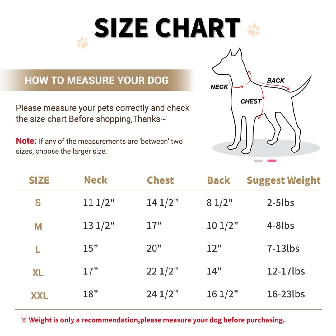 LESYPET Dog Coat for Small Dogs, Windproof Doggie Puffer Jacket with Leash Hole, Extra Warm Dog Jacket Winter Coat, Grey L