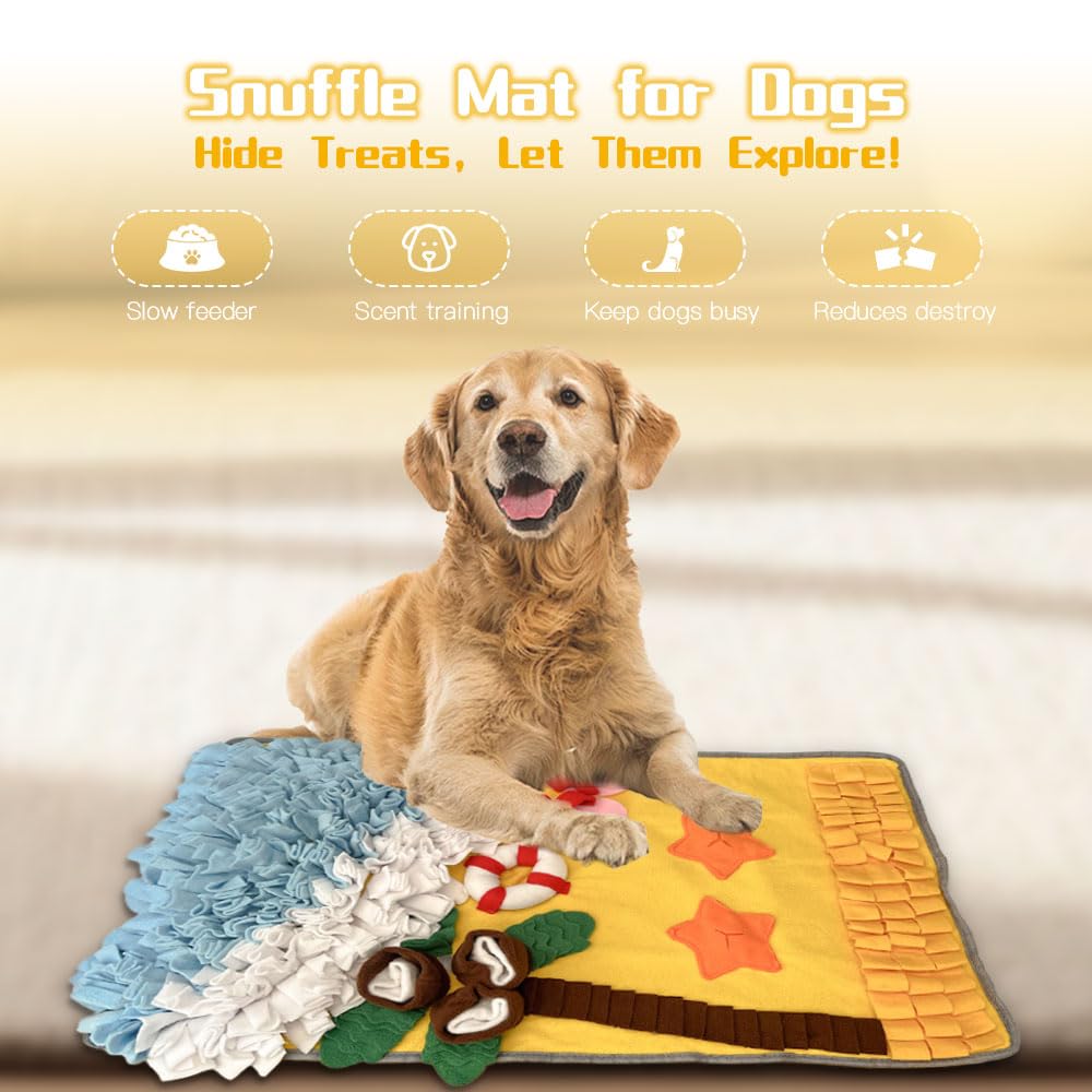 Snuffle Mat for Large Dogs and Cats Heavy Duty Dog Enrichment Toys Interactive Feeder Puzzle Mat Mental Stimulation Non Slip Sni