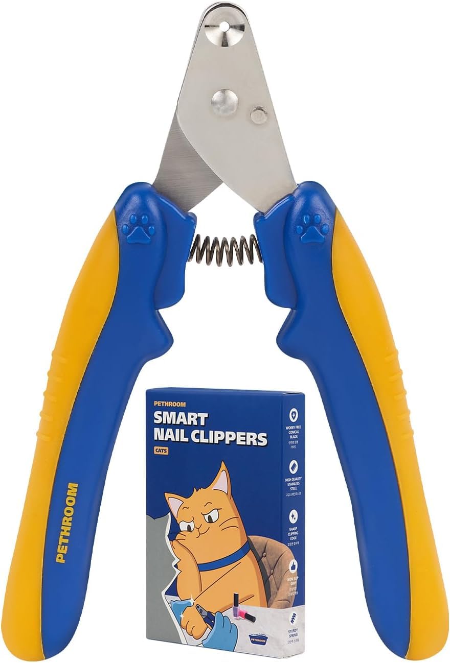 [PETHROOM] Cat Nail Clipper Trimmer for Indoor Cats with Circular Cut Hole (2mm) | Premium Sturdy Stainless Steel Blade Cat Claw