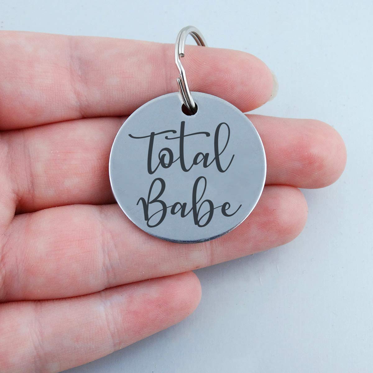 Total Babe Personalized Pet Id Tag - 30Mm Double Sided Laser Engraved For Dog Or Cat