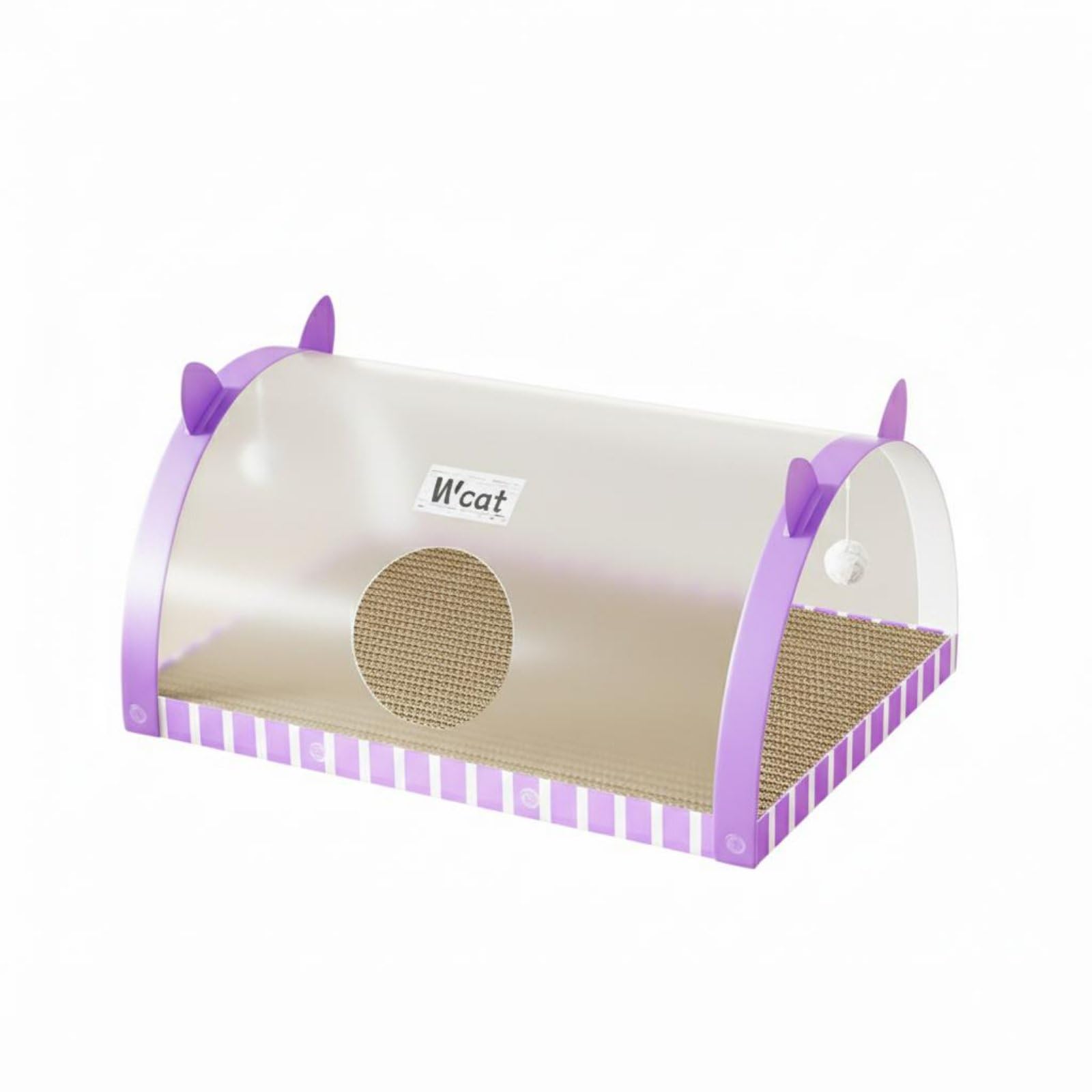 Ecomistiq MultiFunctional Cat Scratch Tunnel Bed Spacious Design Cat Scratcher Tunnel Stable Structure Pet Supply Sturdy Constr