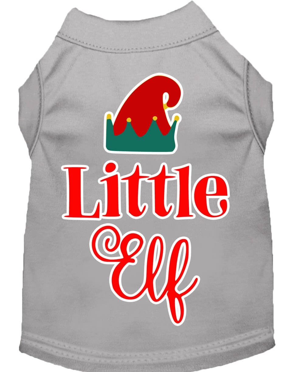 Christmas Pet Dog & Cat Shirt Screen Printed, "Little Elf" Brown LG (10-14 lbs.)