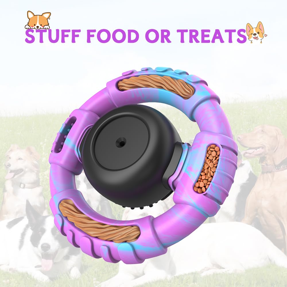 VRTOP Indestructible Dog Chew Toys - Durable Natural Rubber, Medium Size, Mixed Color for Aggressive Chewers