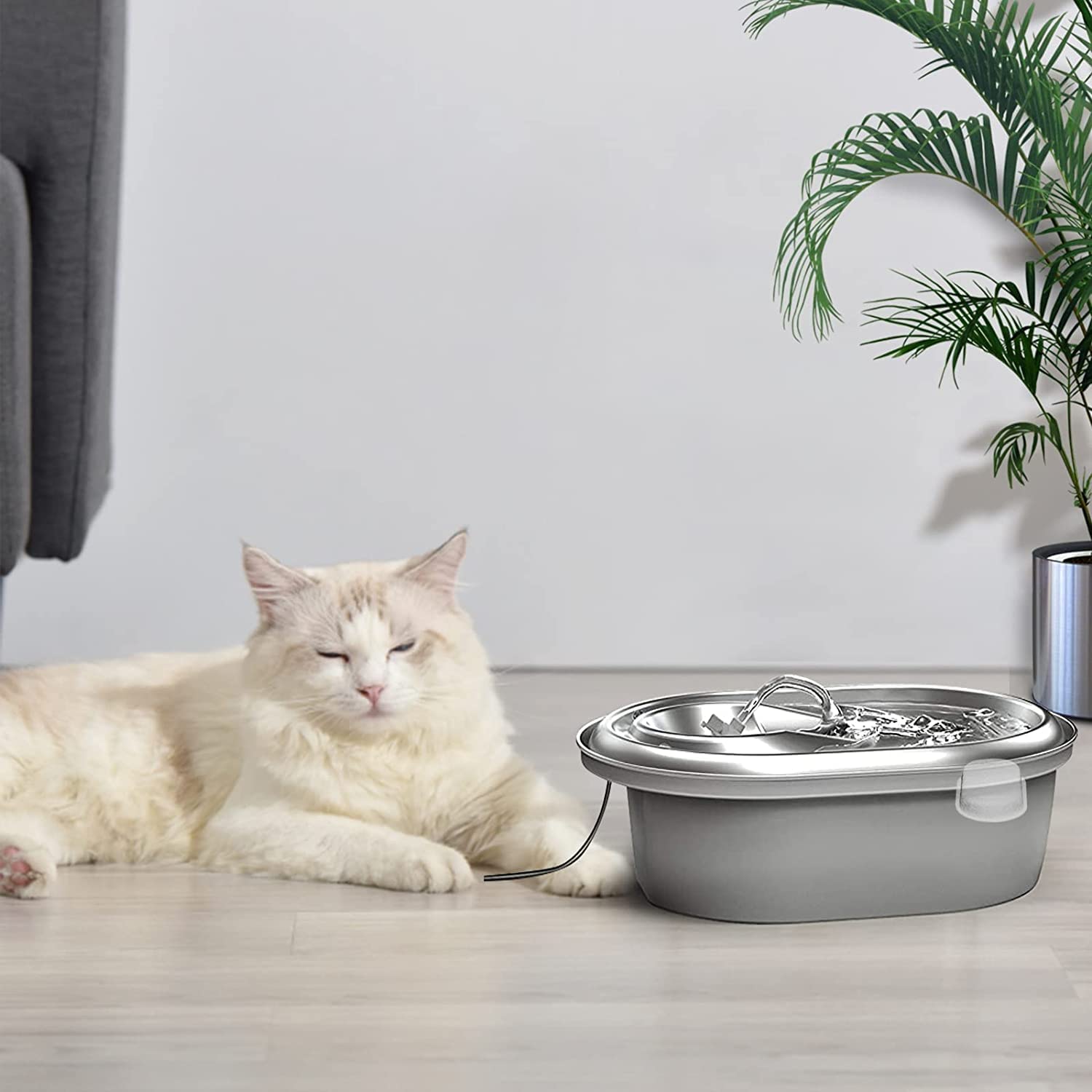 Cat Fountain Filters - 8 Filters With 8 Sponges Replacement For Stainless Steel Pet Fountain