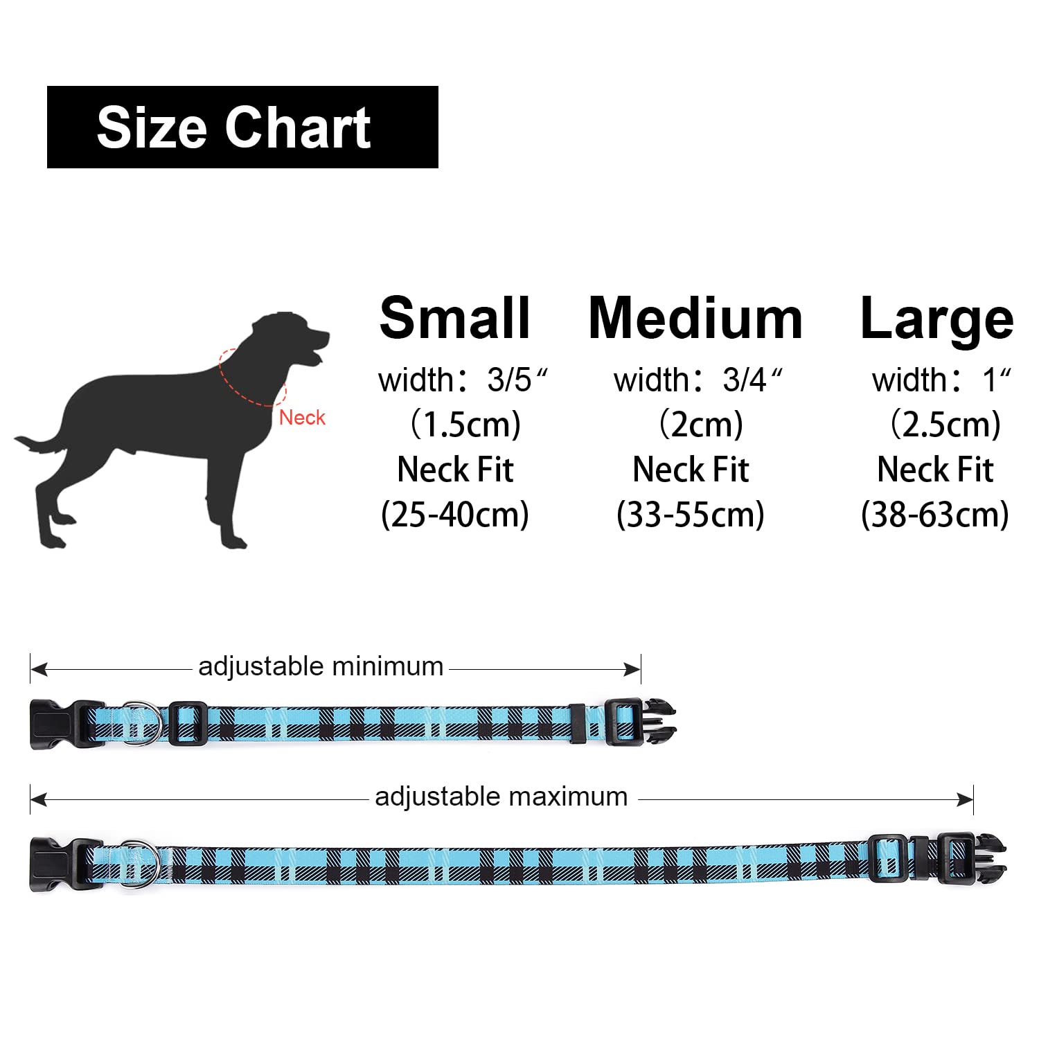 Suredoo Adjustable Dog Collar With Patterns, Ultra Comfy Soft Nylon Breathable Pet Collar For Small Medium Large Dogs (S, Blue P