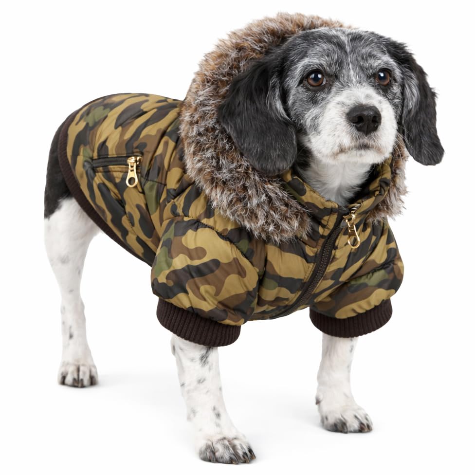 Pet Life  Classic Metallic Fashion Winter Pet Dog Coat Jacket Parka with 3M Insulation and Removable Hood