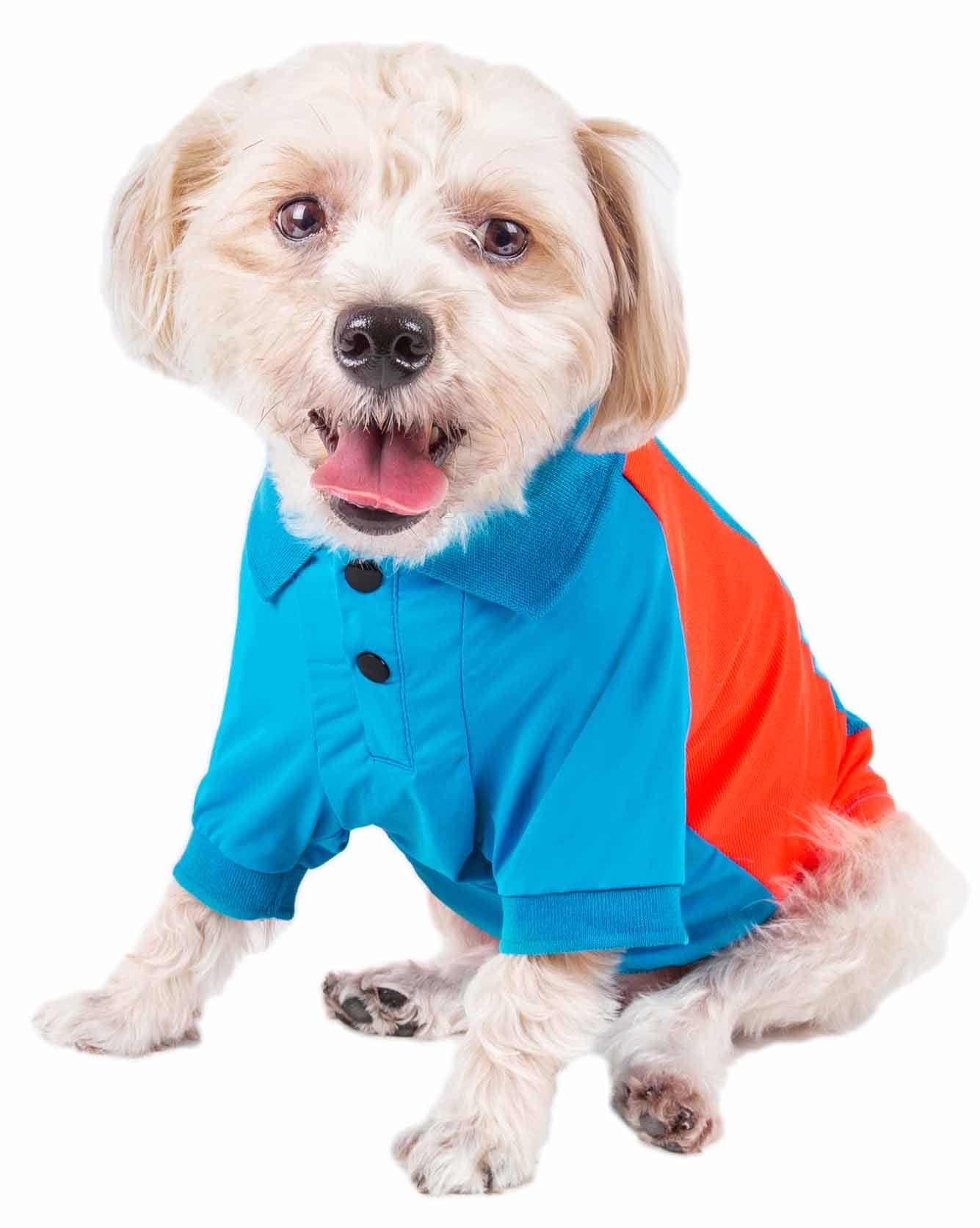 Pet Life ® Active 'Barko Pawlo' Stretchy Fitness And Yoga Dog T-Shirt - Dog Polo Featuring 4-Way Relax-Stretch And Quick Dry Technology - Performance And Reflective Pet T-Shirt Dog Clothes X-Small