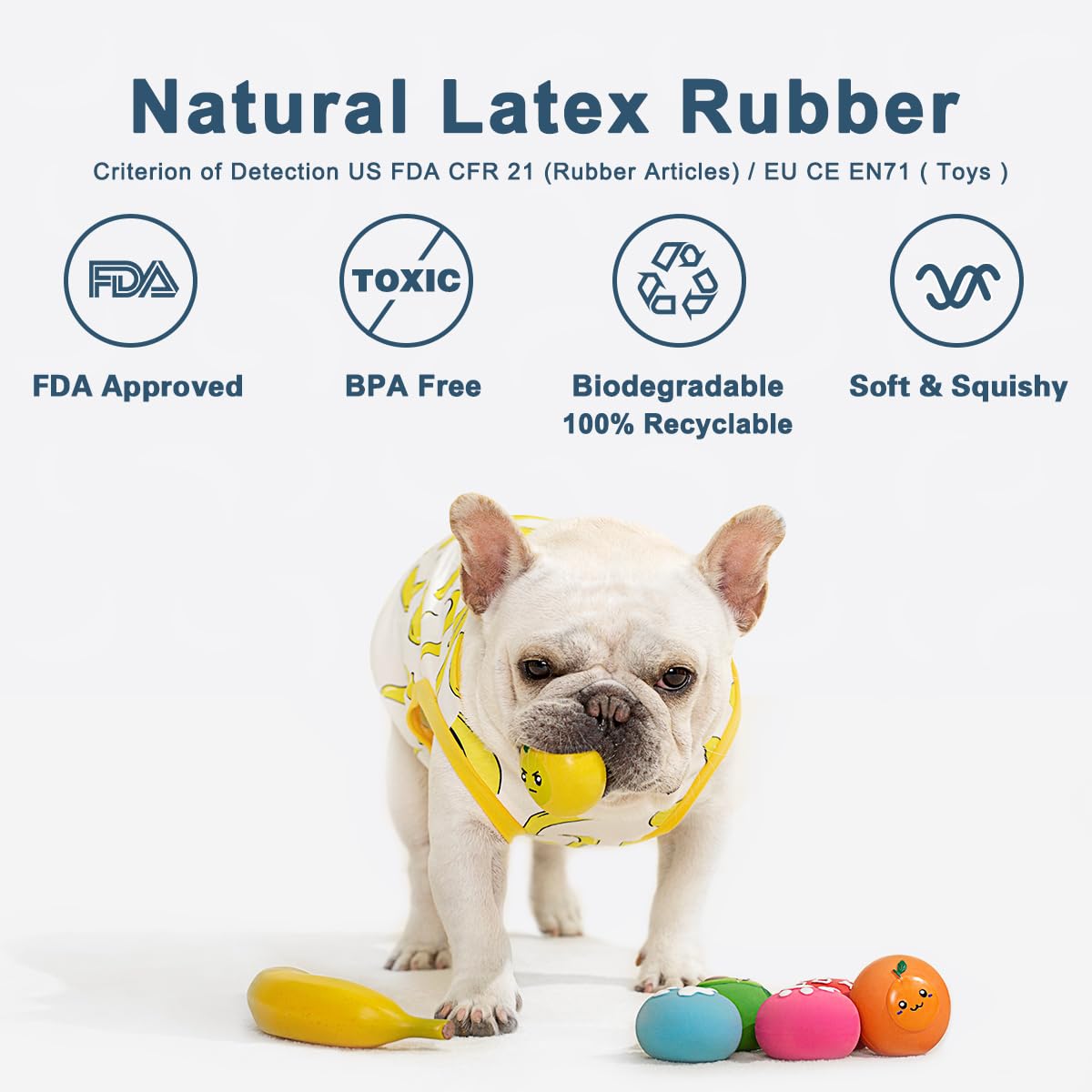 Pawdoer Squeaky Dog Toys - Soft Latex Rubber Squeaky Dog Ball For Small Dogs Puppies - Cute Bounce Dog Squeak Toys Balls With Funny Cute Face