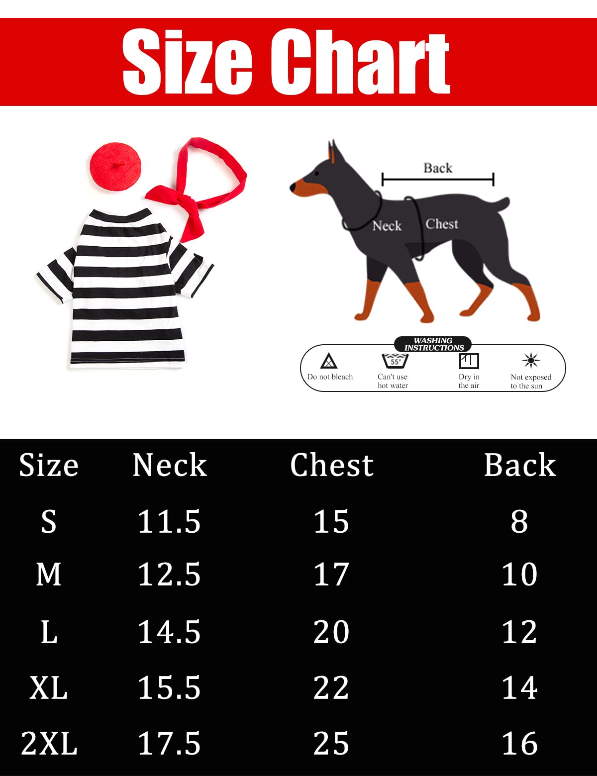 Coomour Artist Dog Costume With Funny Hat Painter Pet Clothes For Small Dog Shirts Puppy Summer T-Shirt (2Xl) Black