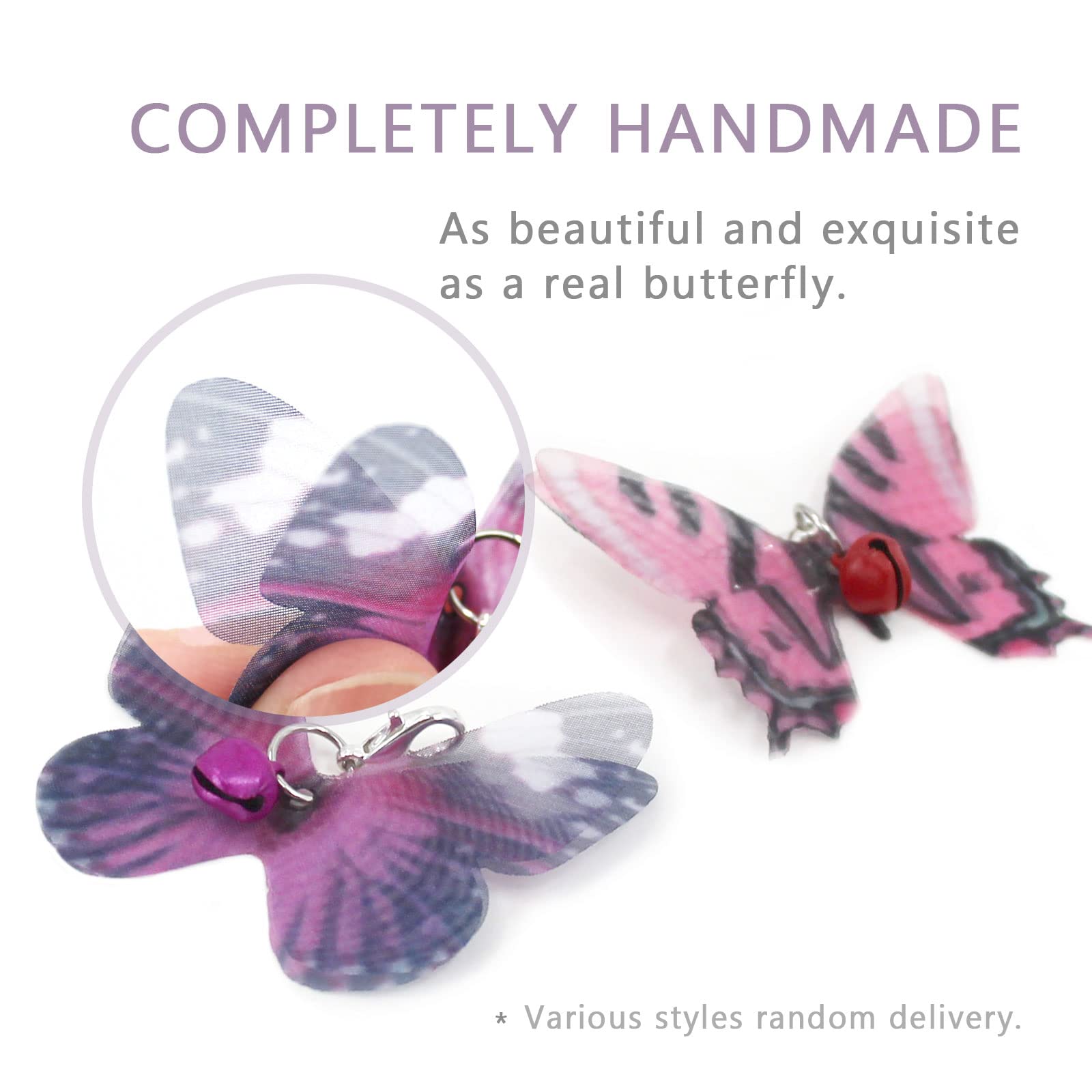 SONGWAY Cat Butterfly Toy Replacement - 10 Multi-colored Synthetic Rubber Attachments for Mini Cat Wands