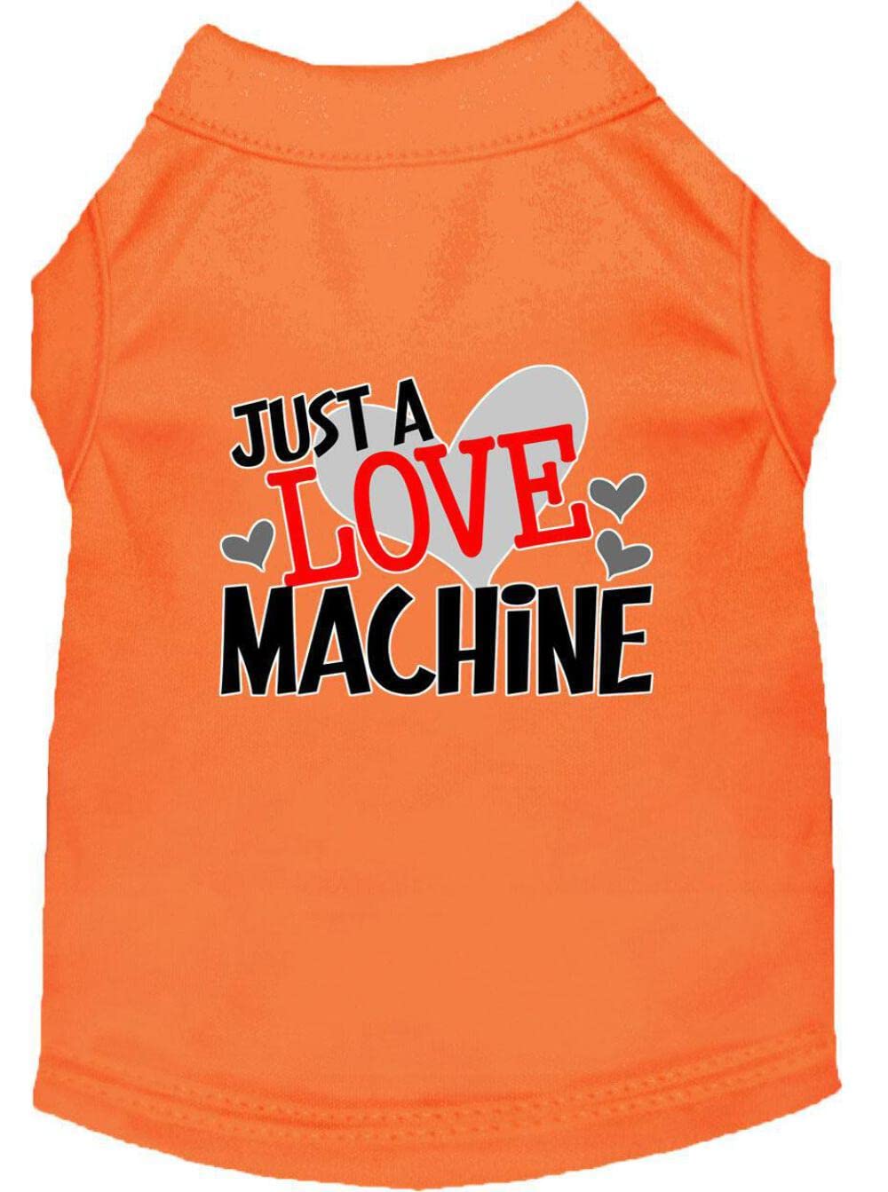 Pet Dog & Cat Shirt Screen Printed, "Just A Love Machine" Orange LG (10-14 lbs.)