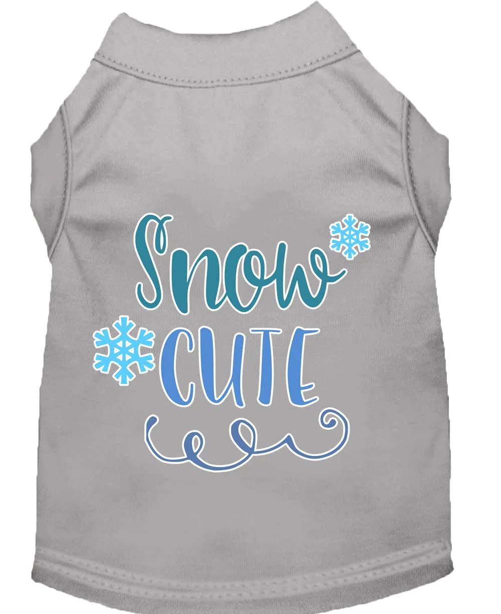 Christmas Pet Dog & Cat Shirt Screen Printed, "Snow Cute" Green 2XL (20-25 lbs.)