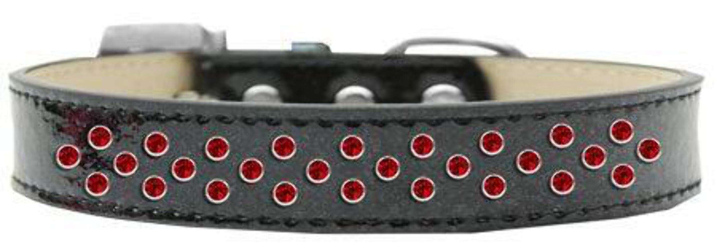 Mirage Pet Products Sprinkles Ice Cream Dog Collar with Red Crystals, Size 14, Silver