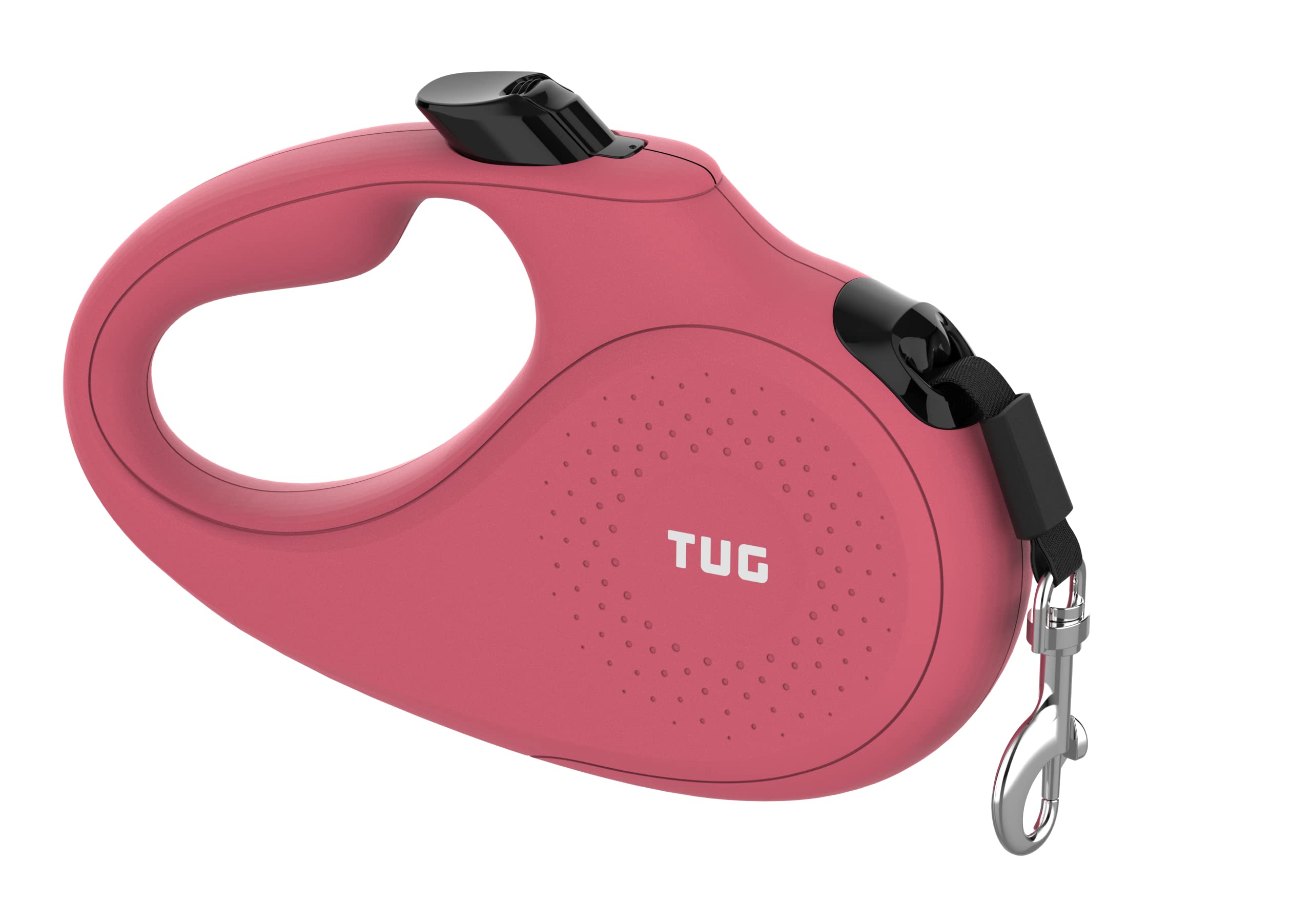 TUG Retractable Dog Leash, 16 ft Nylon Tape, Small, Pink, Tangle-Free Design