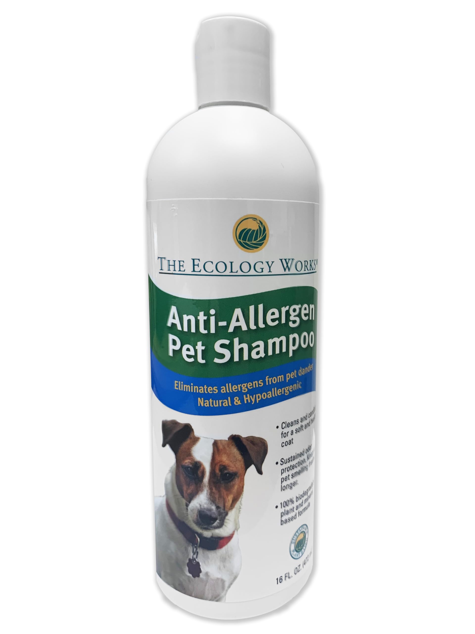 Anti-Allergen Pet Shampoo -Dog & Cat Dander Remover. Gentle Formula for Dry Sensitive Skin; Allergy Relief, The Ecology Works (1
