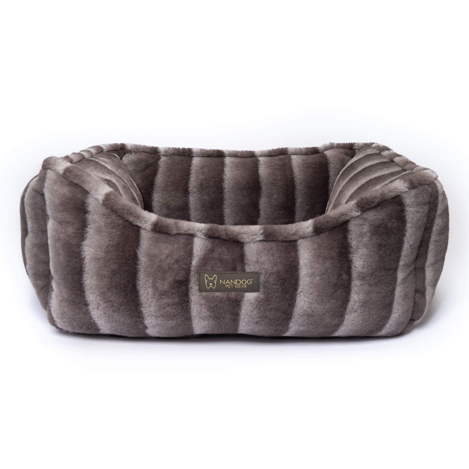 Nandog Cloud Prive Reversible Bed In Gray Chinchilla - Ultra Soft Micro Plush Fabric - Modern Design - Washable For Cats & Small