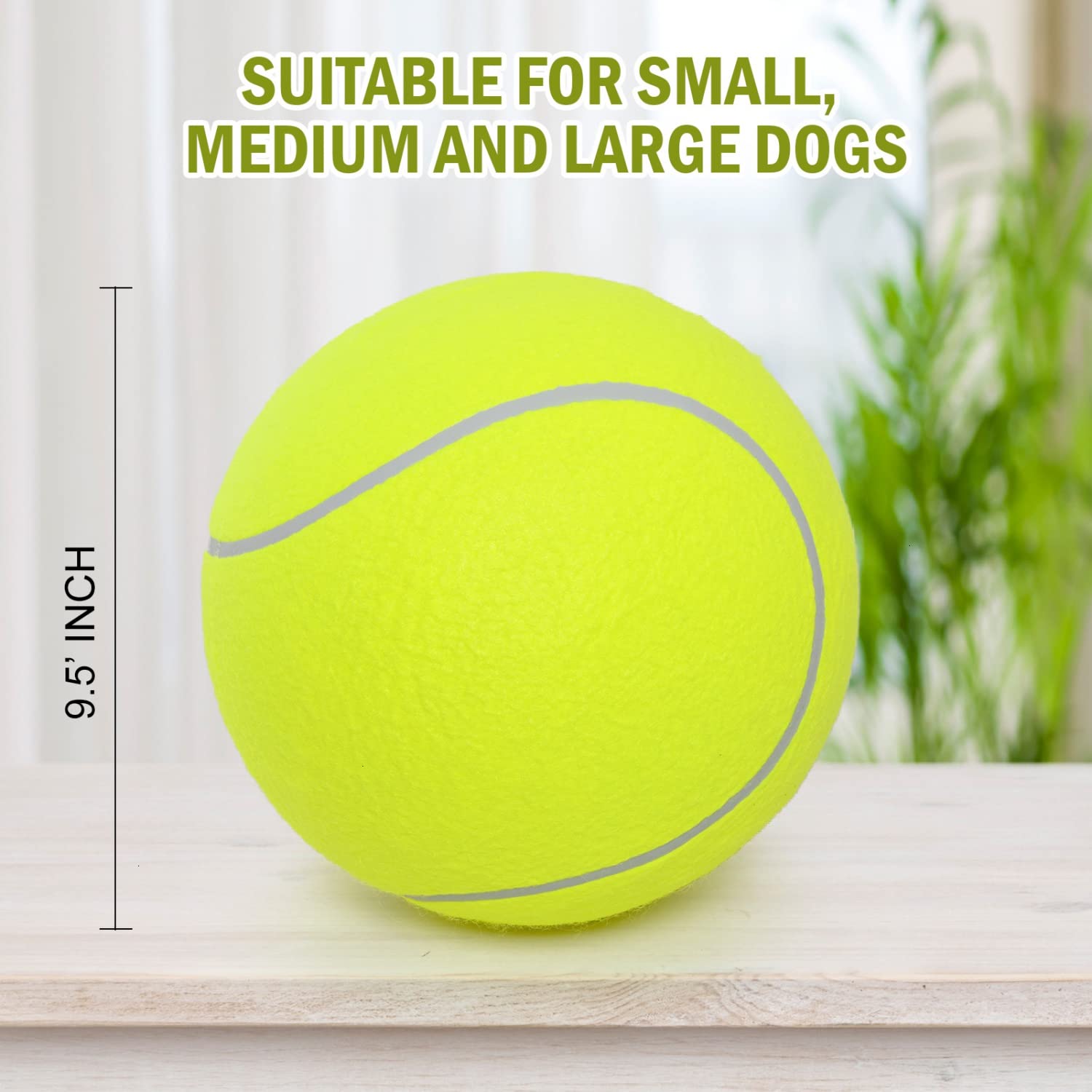 Pomeat 2 Pcs Gaint Tennis Ball For Dogs, 9.5'' Inflatable Large Tennis Balls Pet Chew Toy, Inflatable Rubber Non-Toxic Pet Toy B