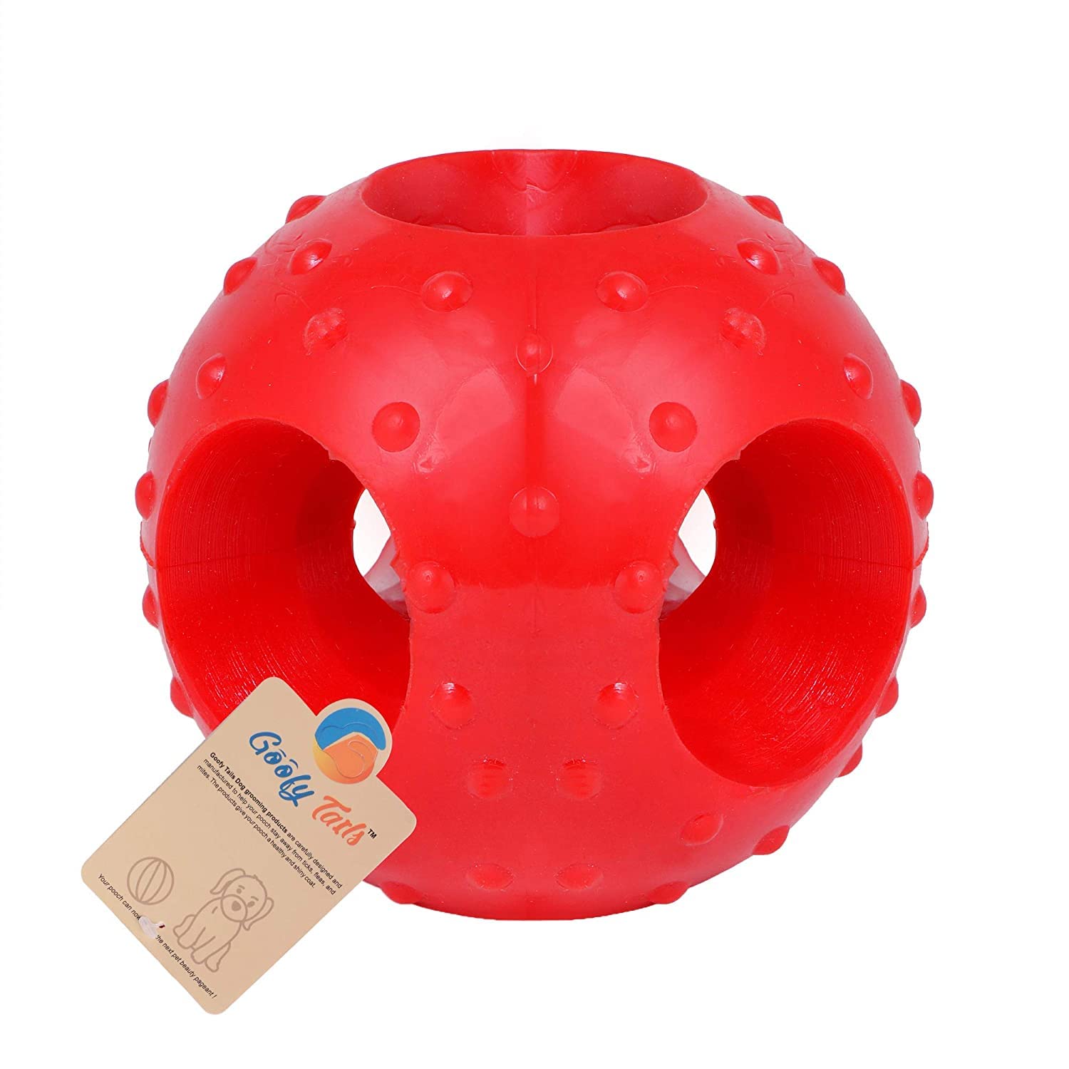 Goofy Tails Dog Ball Dog Toys Combo, Hard Squeaky Rubber Ball + Hole Ball Toys For Dogs, Chew Toys For Dogs, Squeaky Toys For Do