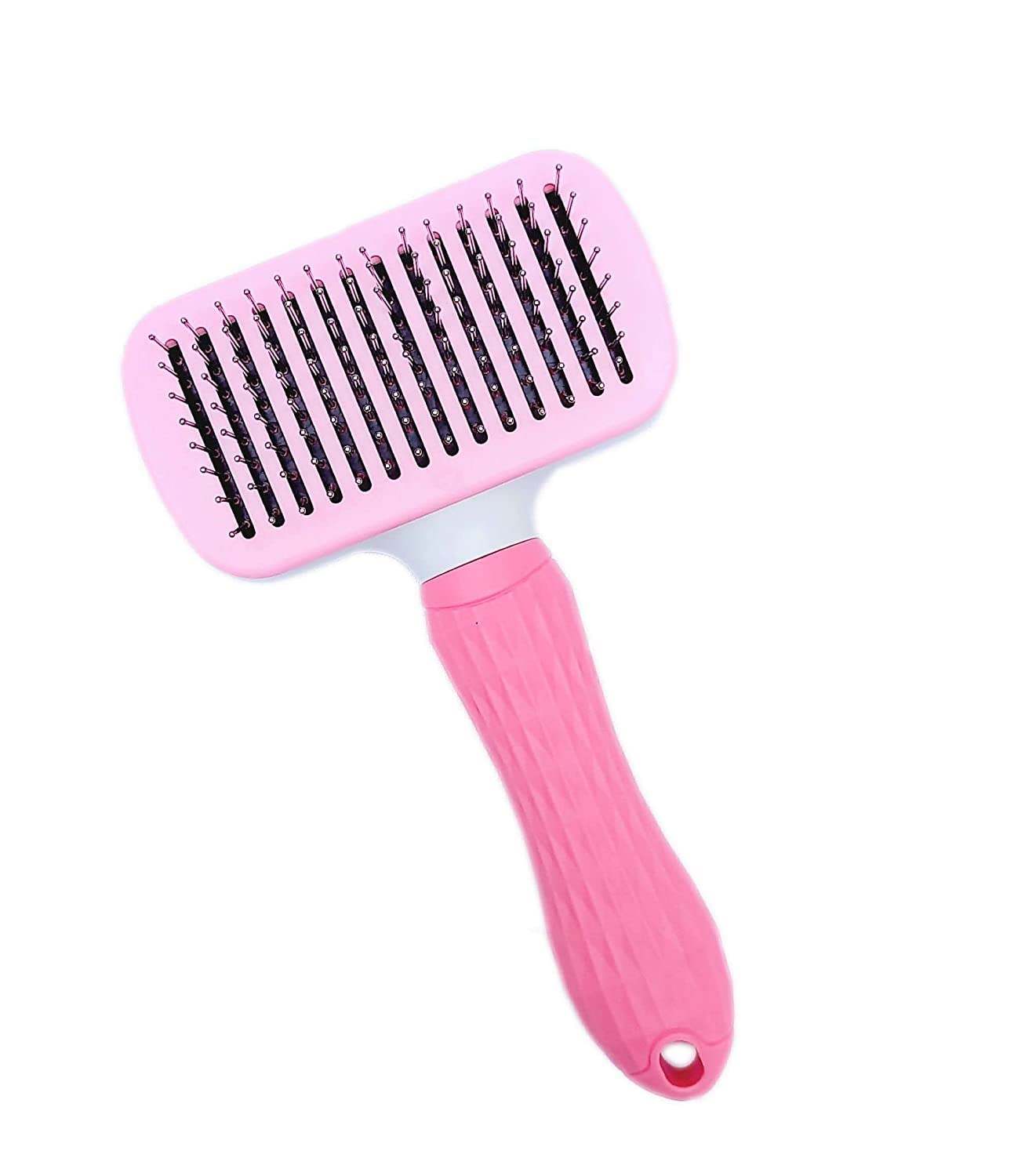 Kittupet Products Self Cleaning Pet Grooming Brush With Round Head,Remove Excess And Dead Hair Slicker Brushes For Dog & Cat (Pi
