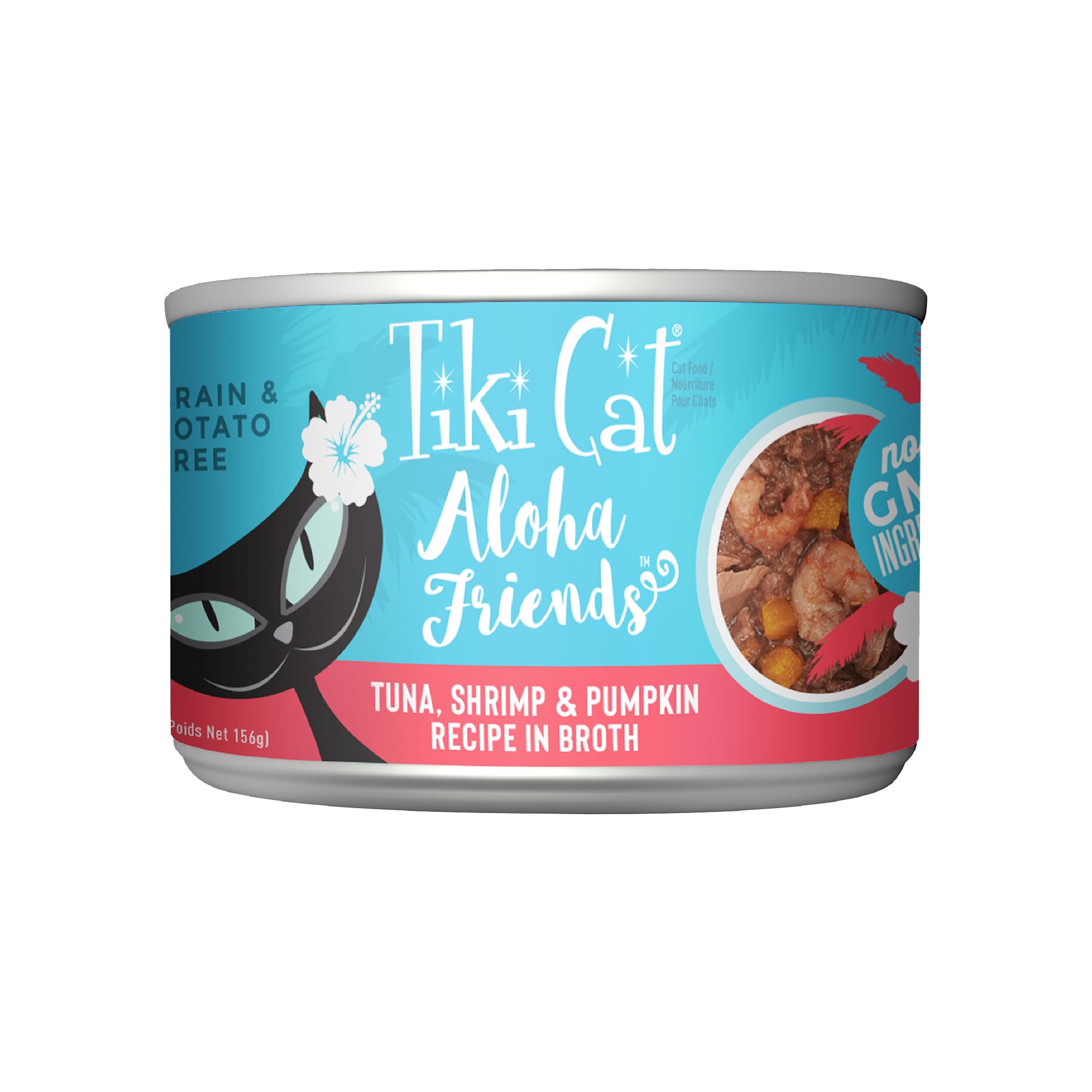 Tiki Cat Aloha Friends, Tuna, Shrimp & Pumpkin, Grain-Free & High Moisture, Wet Cat Food for All Life Stages 5.5 oz. Cans (Pack 