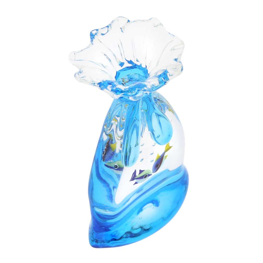 Glassofvenice Murano Glass Aquarium Bag With Two Tropical Fish
