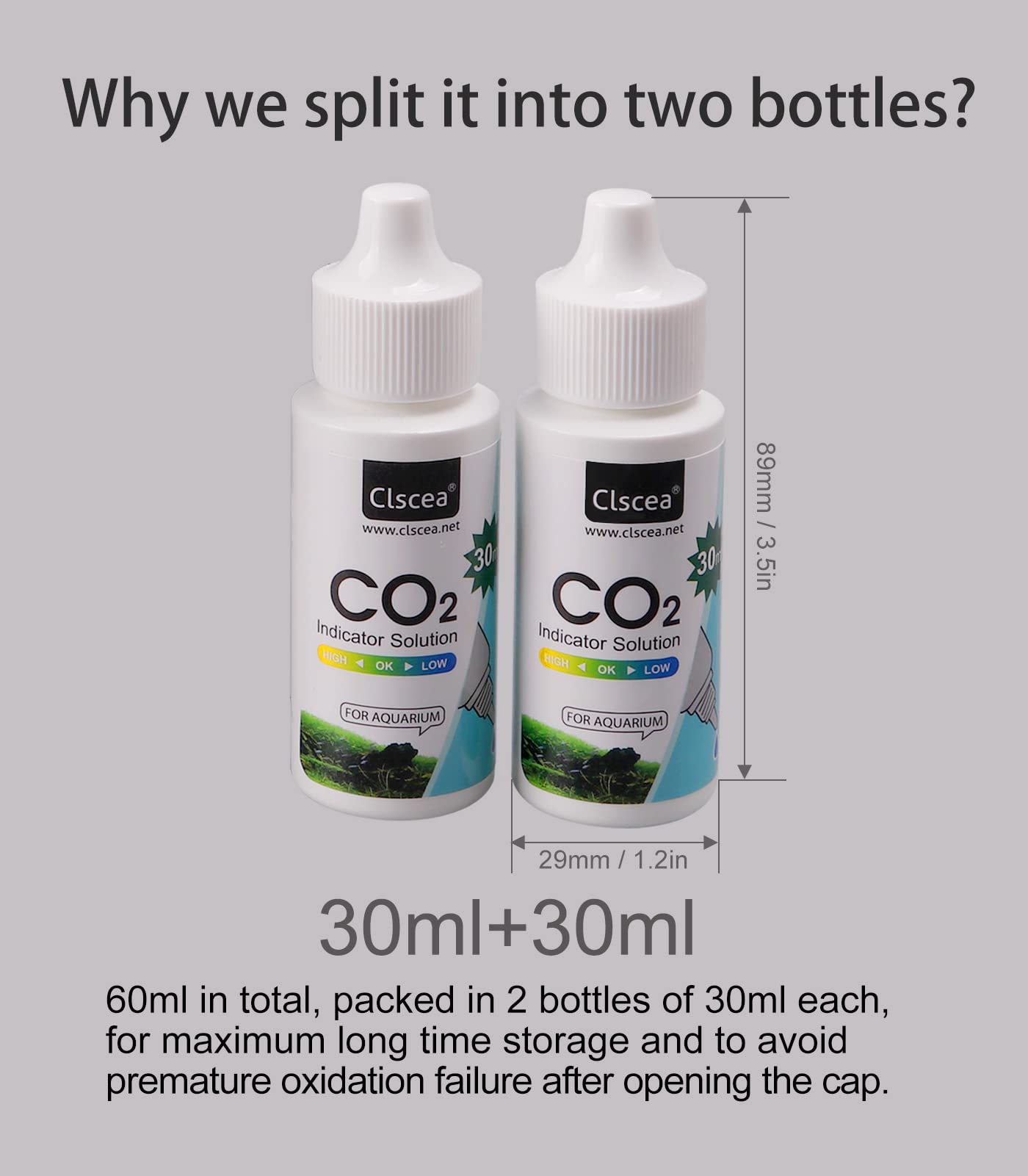 Clscea Co2 Indicator Solution Drop Checker Solution For Aquarium 60Ml