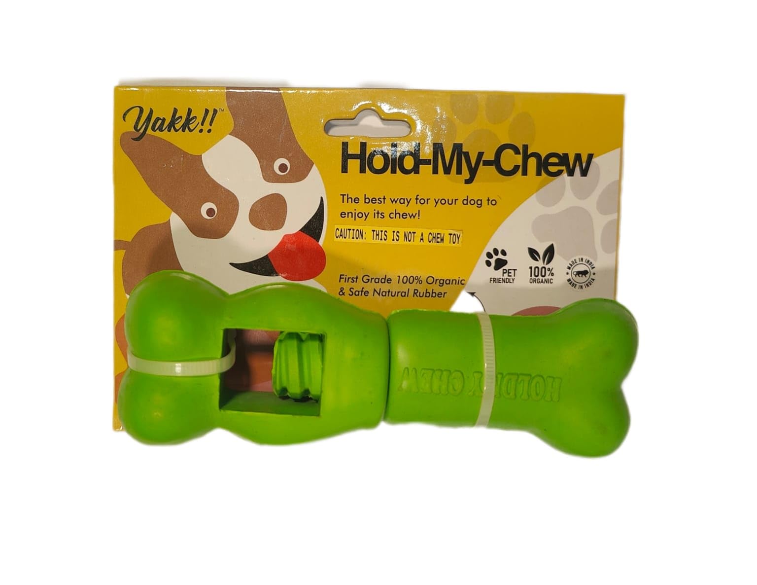 Yakk!! HoldMyChew Holder  For Dogs To Enjoy Their Medium/Large Yak Cheese Chew/Cow Milk Chew Better/100% Natural Rubber/For A