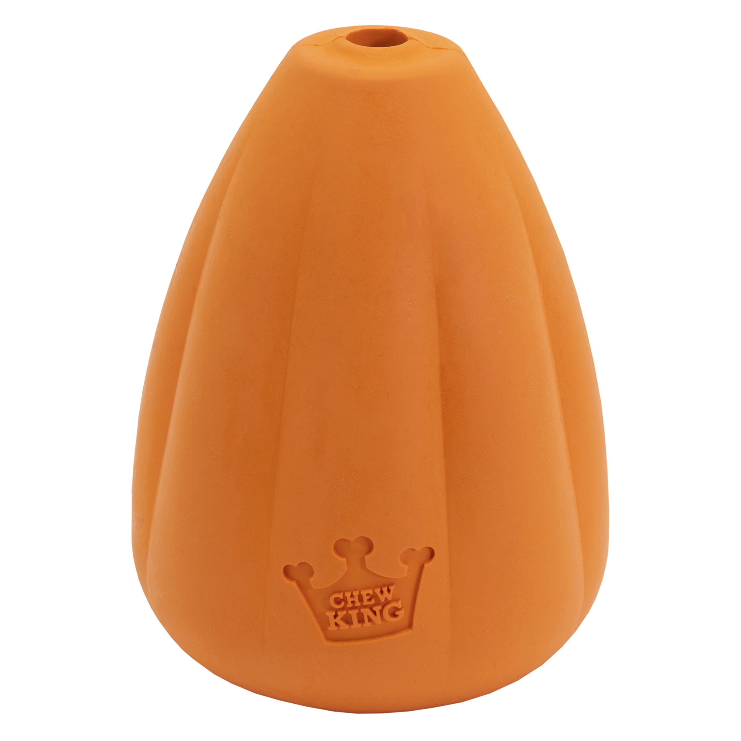 Chew King Premium Treat Dog Toy, Extremely Durable Natural Rubber Toy, Bacon Flavored Dog Toy, Orange, X-Large