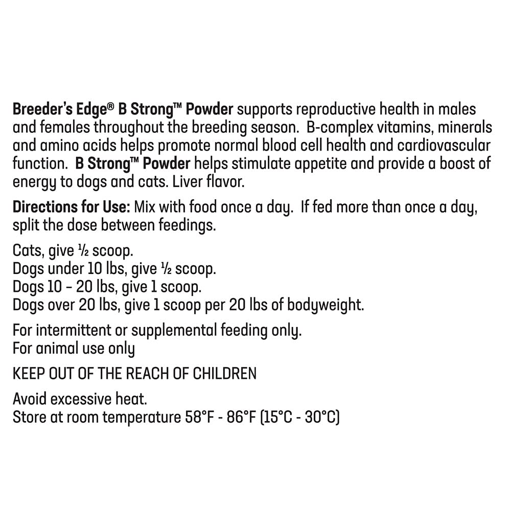 Revival Animal Health Breeder's Edge B Strong Powder - B-Complex Vitamins, 300 gm