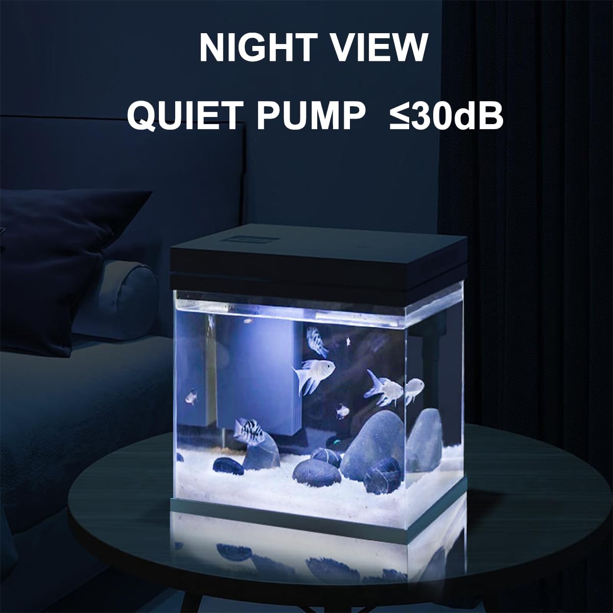Craftsboys Fish Tank, 4 Gallon Nano-Aquarium, Upgrade Filter System And Led Light, For Freshwater & Marine, Filter Balls Include
