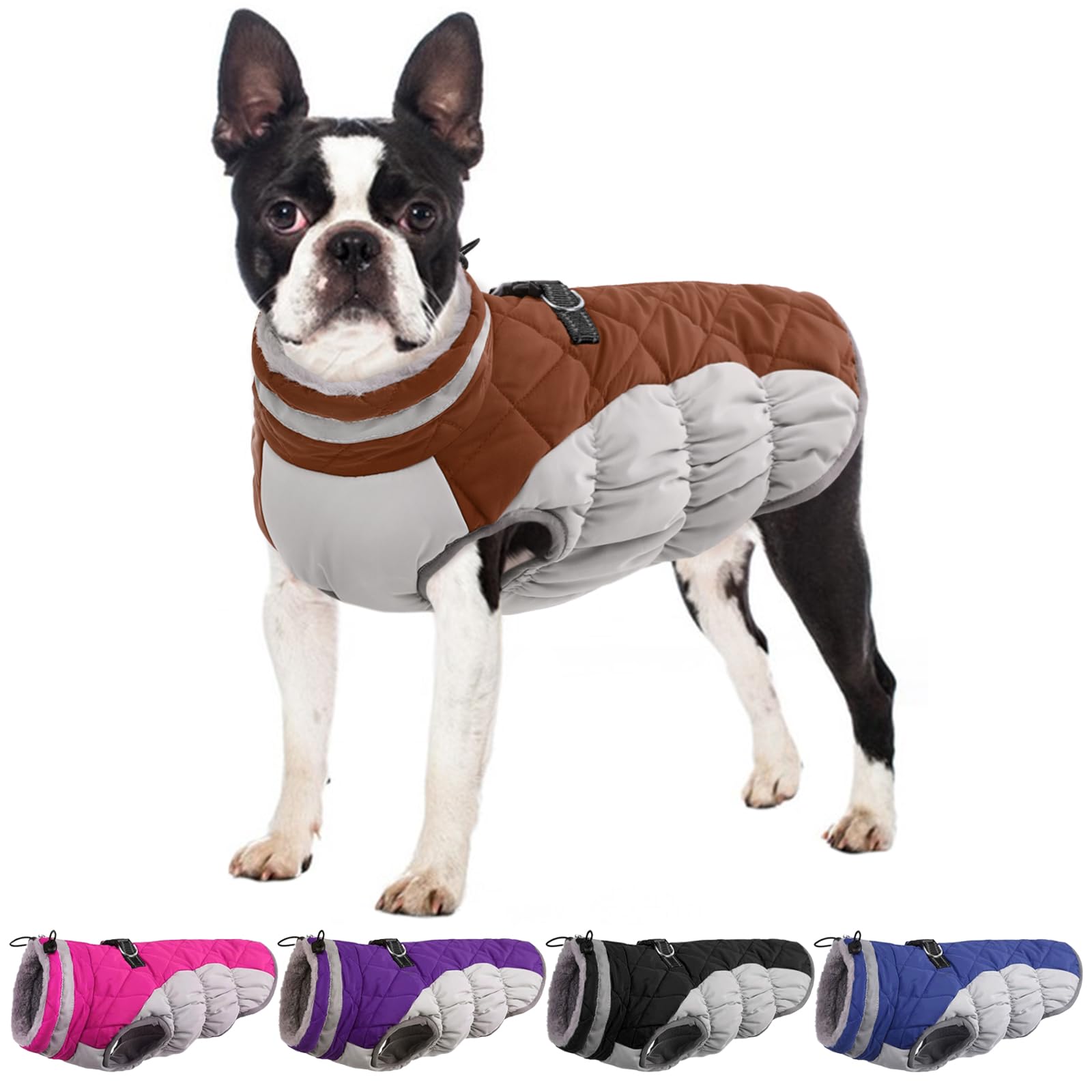 Ouobob Dog Jackets For Medium Dogs,Medium Dog Coat,Warm Dog Winter Coat Zip Up Back,Waterproof Dog Jacket With D-Ring,Dog Cold W