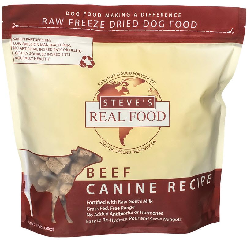 Steves Real Food Freeze-Dried Raw Nuggets 1.25# (Beef)