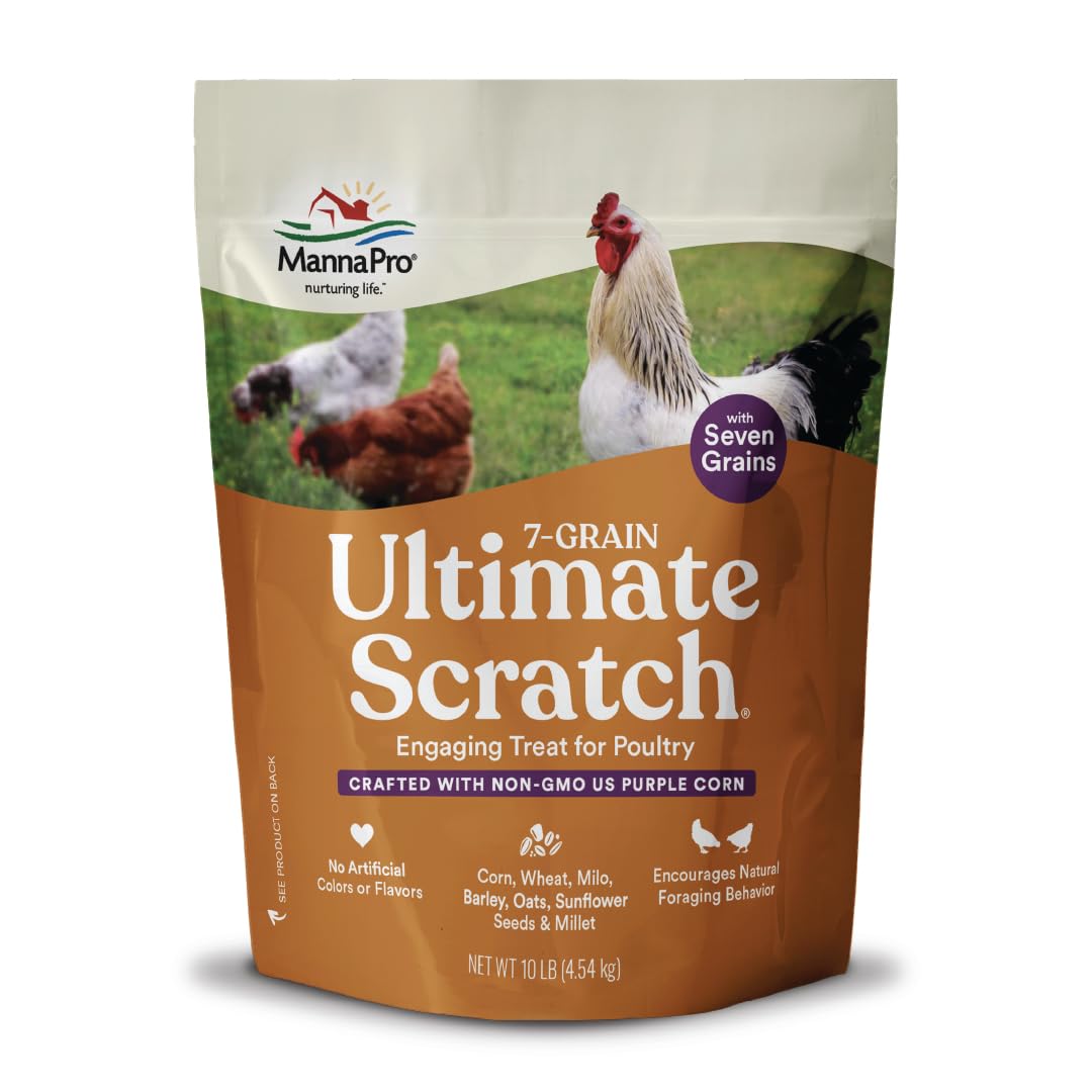 Manna Pro 7-Grain Ultimate Chicken Scratch - Scratch Grain Treat for Chickens and Other Birds - Non-GMO Natural Ingredients - 10