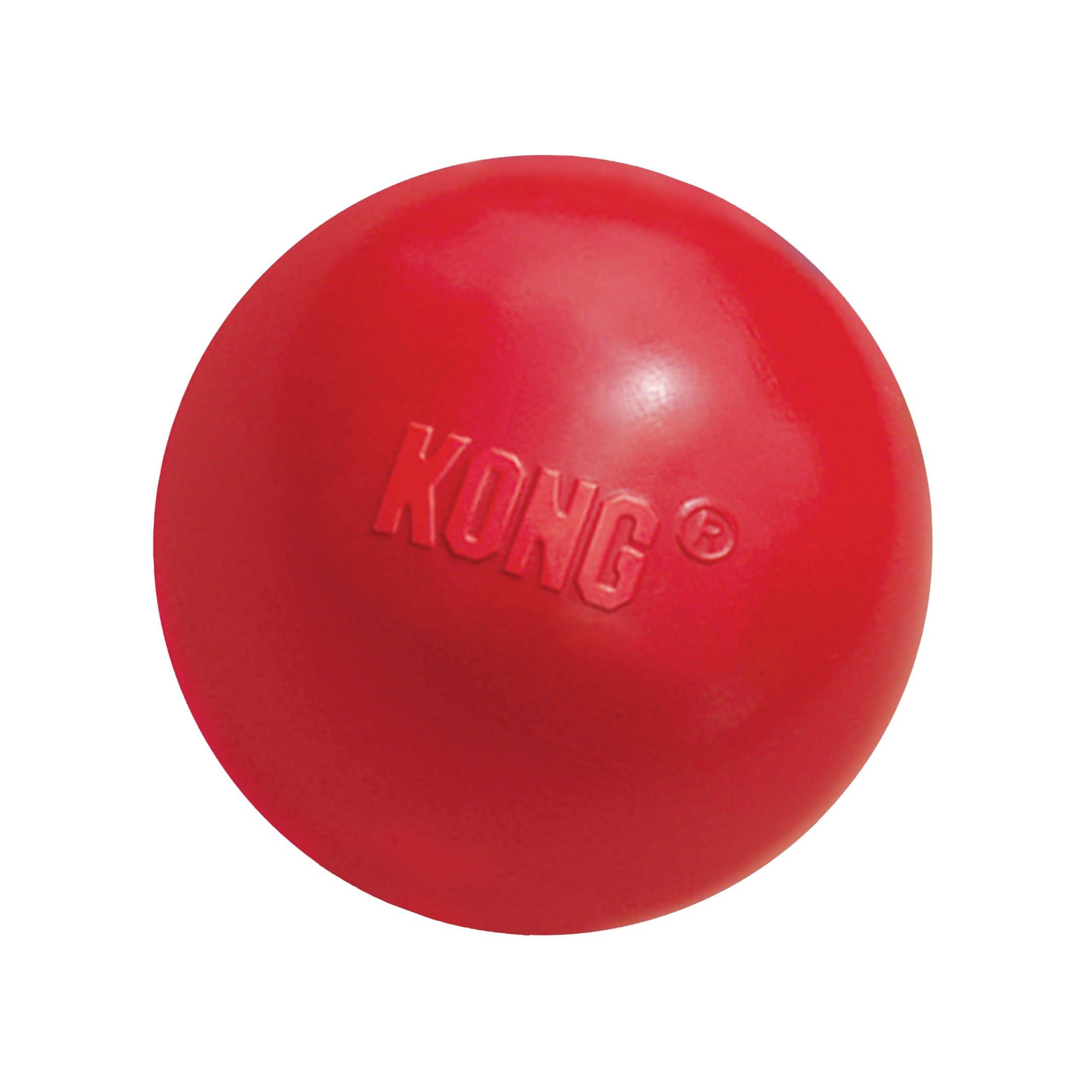 KONG Ball with Hole - Durable Dog Fetch Toy for Training, Interactive Playtime & More - Classic Natural Rubber Ball - Red - for 