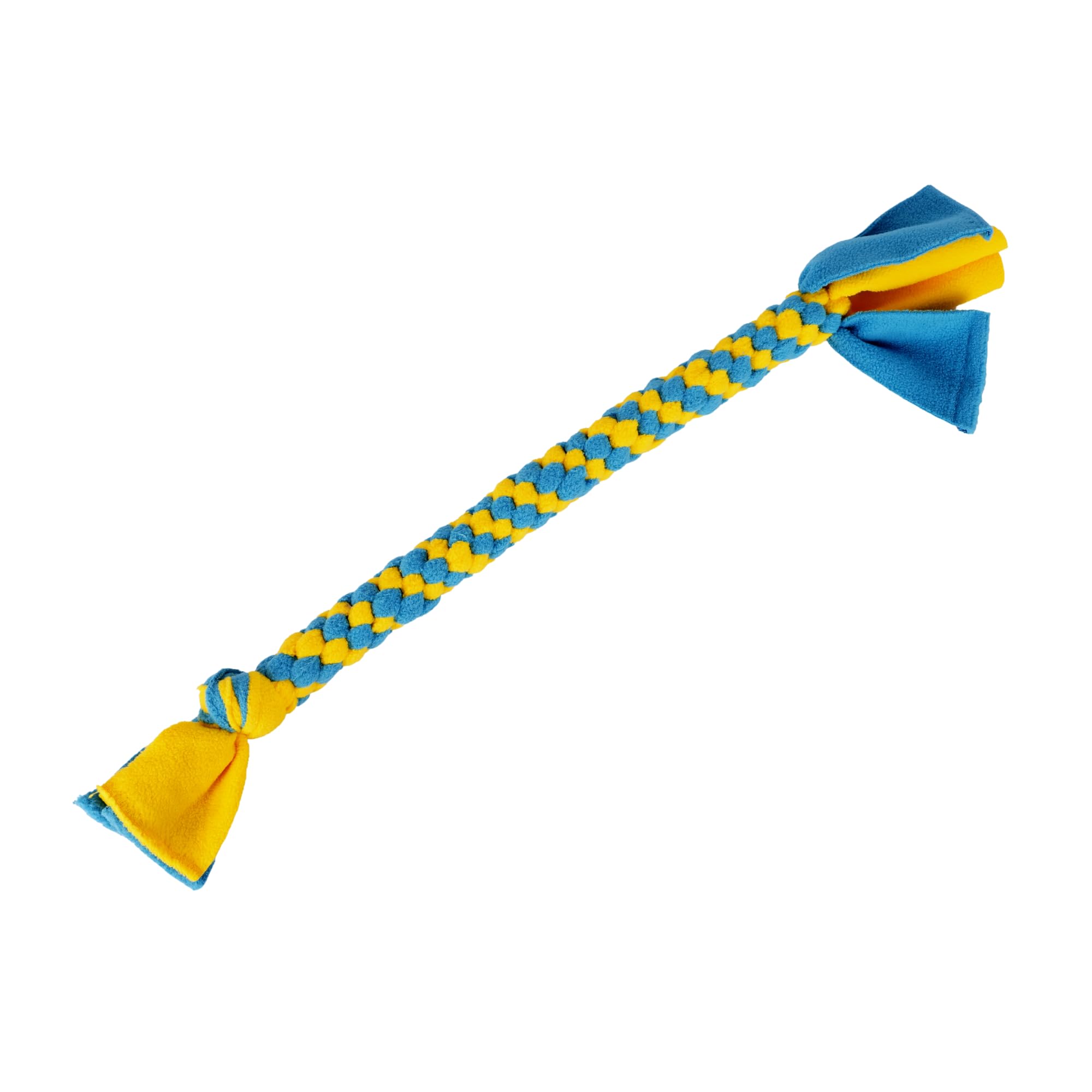 Zoomies Fleece Rope Tug Toy For Dogs Strong Braided Chew Toy With Knots Durable TugOfWar & Fetch Toy Soft & Safe For Teeth Int