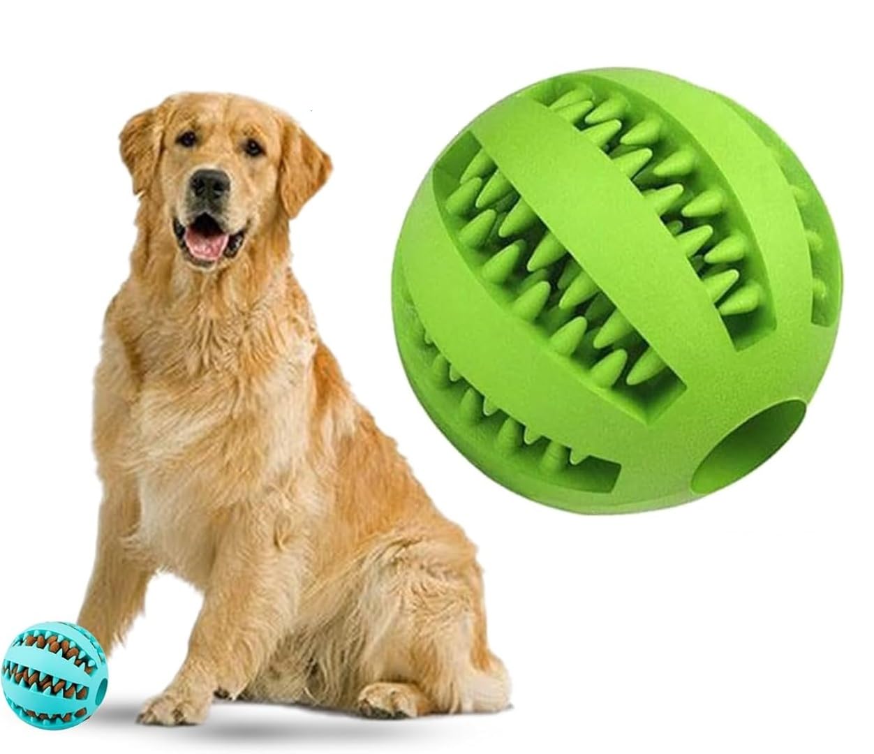 Rvpaws Dog Toy Ballnontoxic Bite Resistant Teething Toys Balls For Small/Medium Dog And Puppy Cat, Dog Pet Food Treat Feeder Che