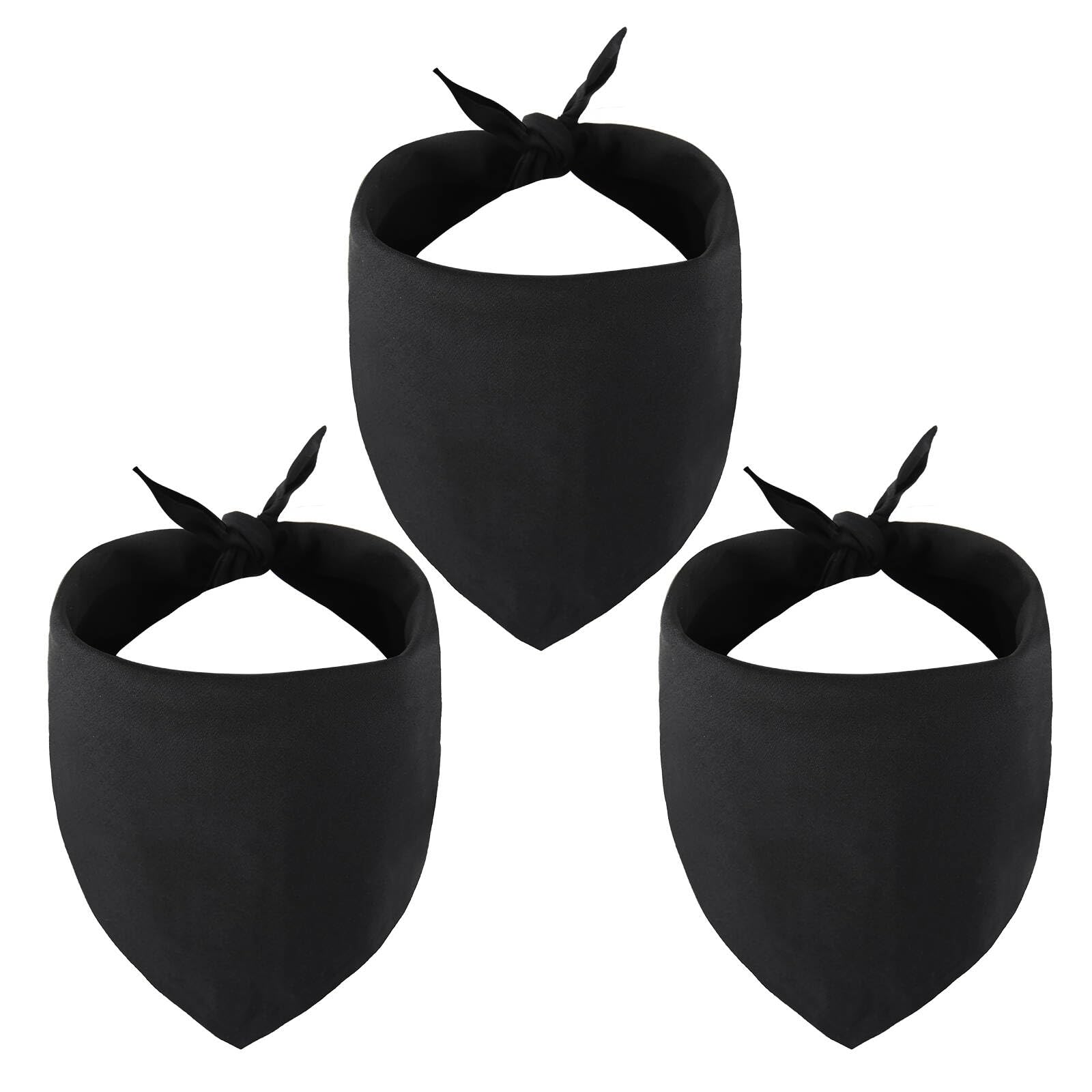 Gofshy Blank Dog Bandanas Large-3Pcs, Diy Solid Black Triangle Scarf Premium Cotton Handkerchief Or Bib, Personalized Design Bir