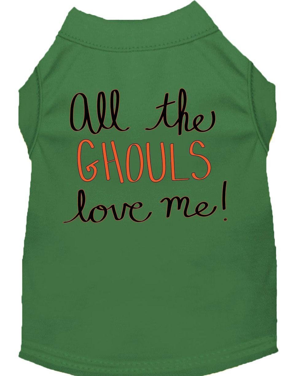 Mirage Pet All The Ghouls Screen Print Dog Shirt Green XS