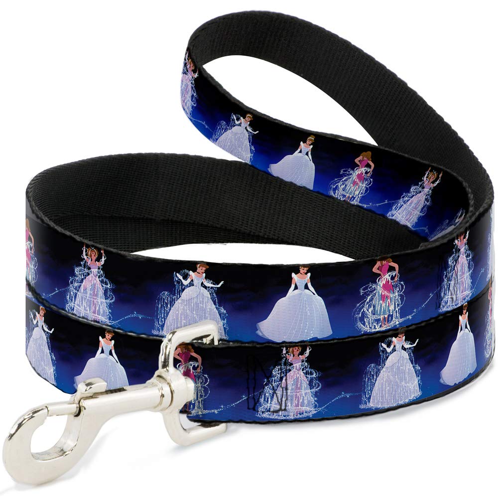 Buckle-Down Pet Leash - Cinderella Transformation Blue Fade - 6 Feet Long - 1.5' Wide