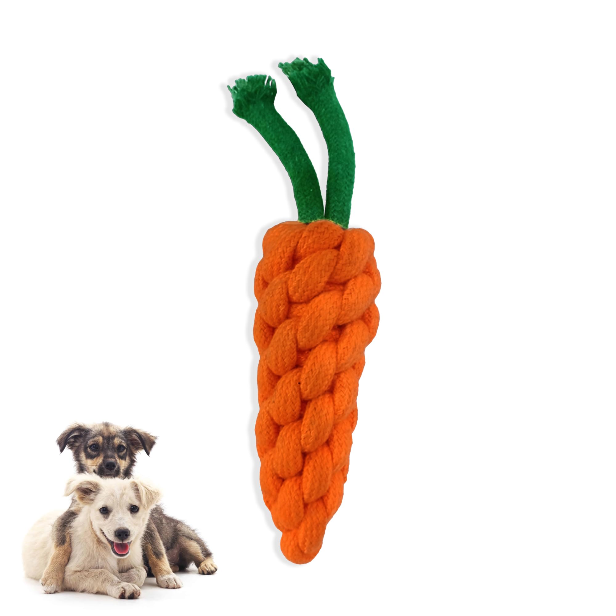CarrotShaped Durable Pet Dog Puppy Chew Toy  Fine Cotton Rope For Safe Chewing, Teething Relief & Interactive Play  Perfect F