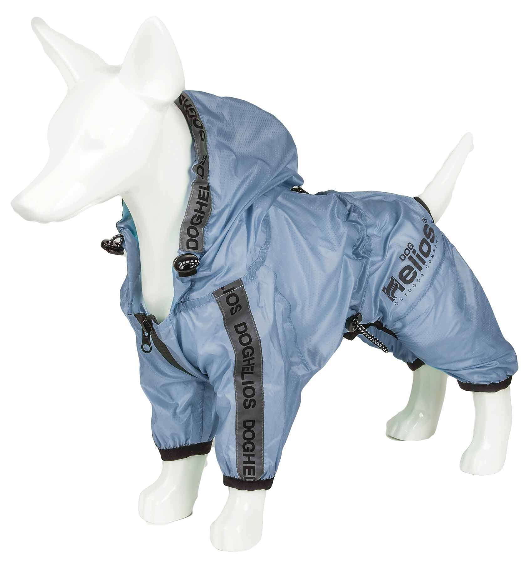 Dog Helios Torrential Shield Waterproof and Adjustable Full Body Dog Raincoat, XL, Blue