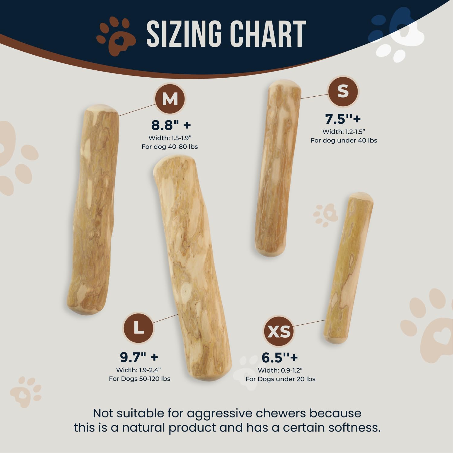 GOWGOW Coffee Wood Dog Chew & Rope Toys Set of 2, 100% Natural, Medium Size, Ideal for Teeth Cleaning and Training