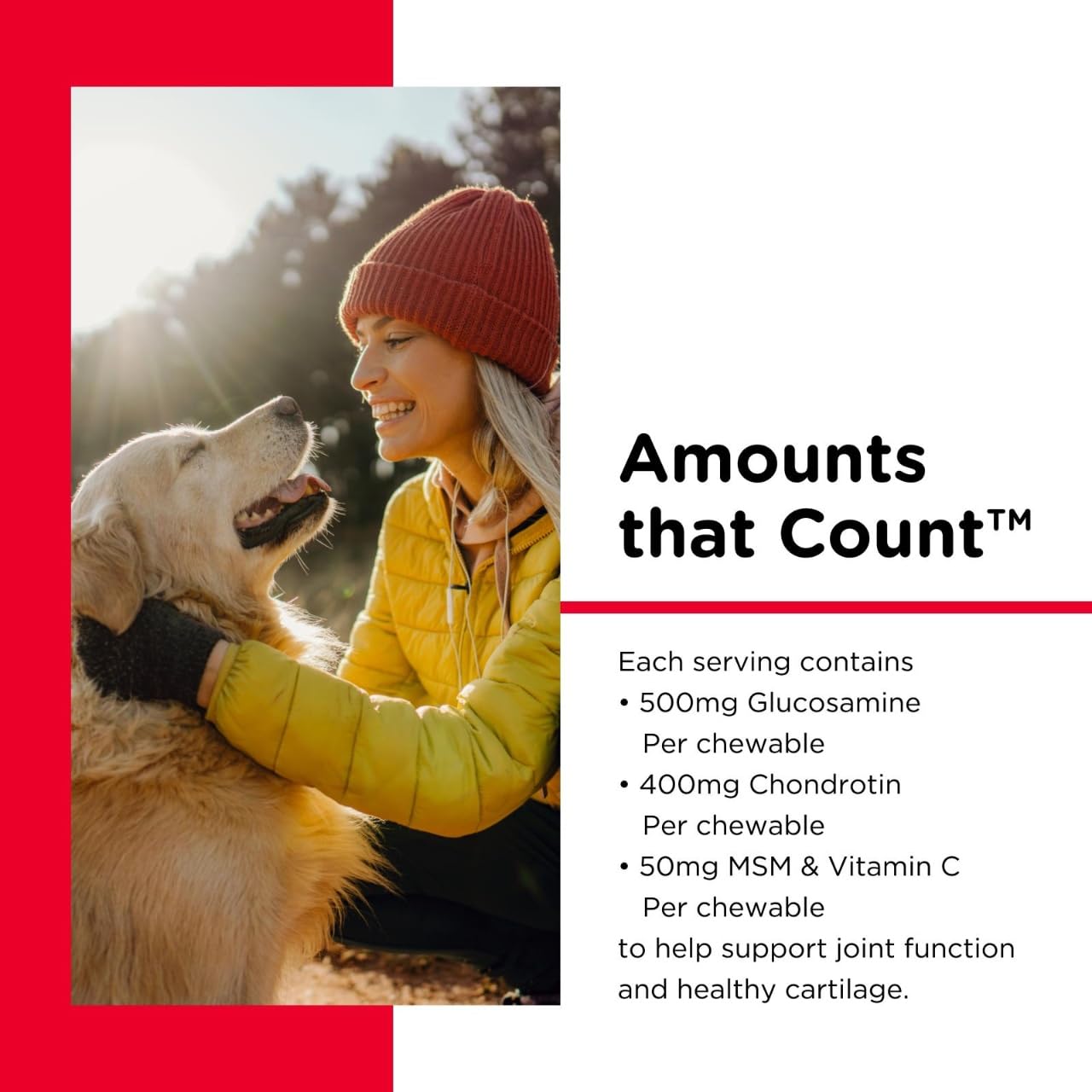 Nutri-Vet Advanced Strength Hip & Joint Chewable Dog Supplements - Formulated with Glucosamine & Chondroitin to Support Dog Cart