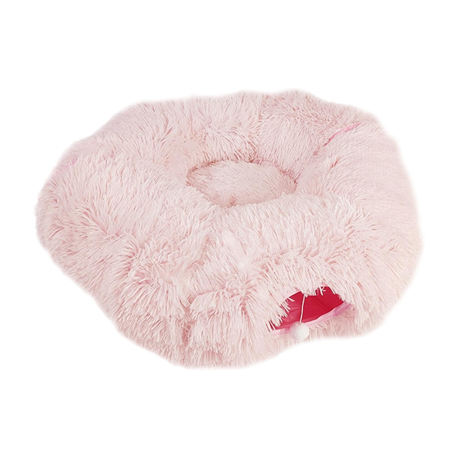 Myaddiction Cat Tunnel Bed Lightweight Cat House Donut Tunnel For Indoor Cats Play Chase Pink