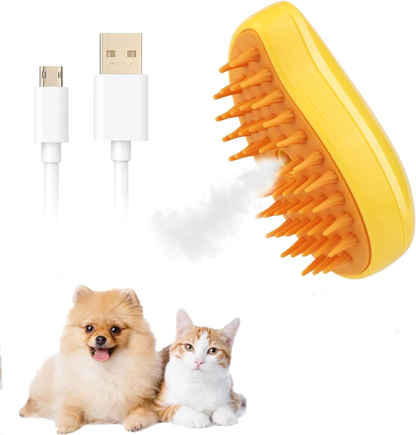 Bohobark Cat Steam Brush, Dog Steam Brush, Steam Brush For Cats And Dogs, 3 In 1 Steamy Pet Brush, Steaming Pet Hair Brush, Cat 