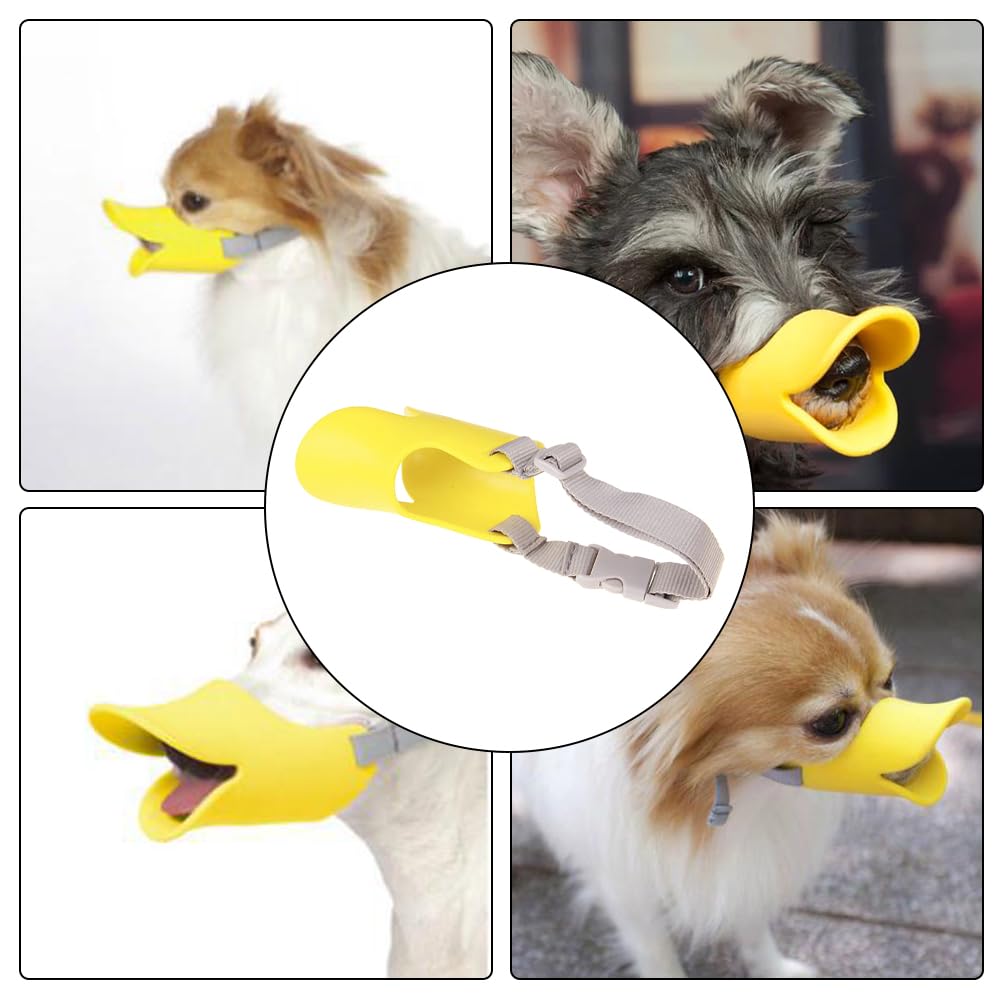Xiaokeis Anti Bite Duck Mouth Shape Dog Mouth Covers, Soft Duck Silicone Mouth Cover With Adjustable Strap, Small Medium Dogs Mu