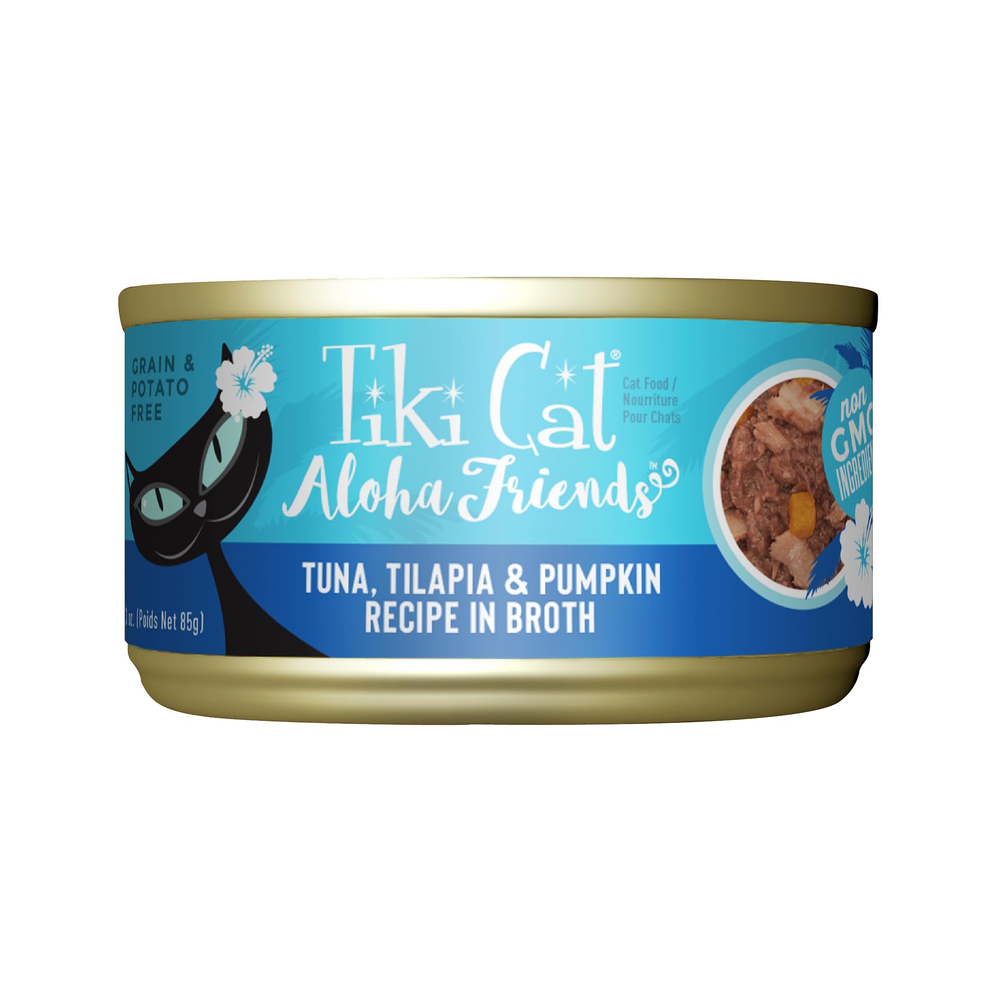 Tiki Cat Aloha Friends, Tuna, Tilapia & Pumpkin, Grain-Free & High Moisture, Wet Cat Food for All Life Stages 3 oz. Cans (Pack o