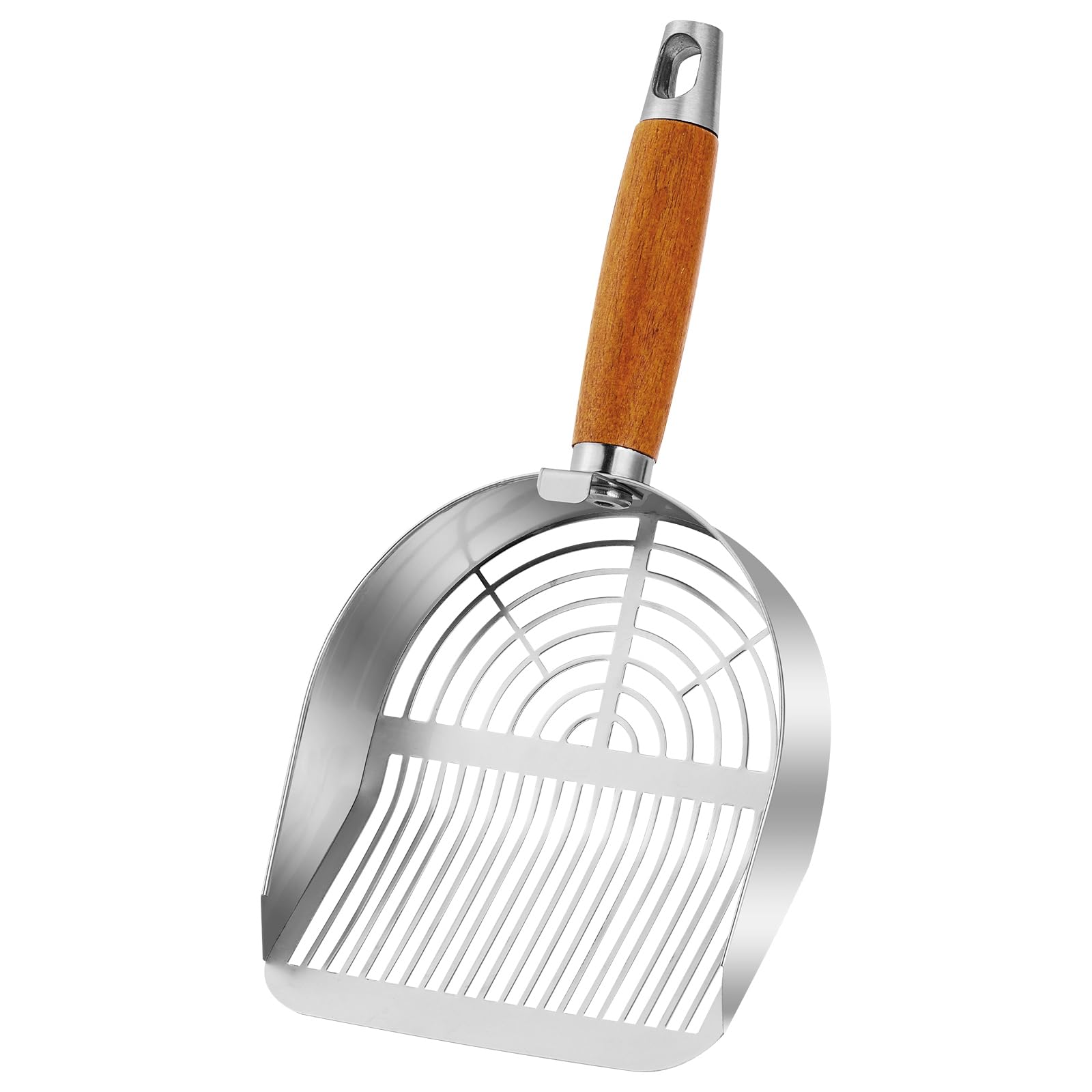 Cat Litter Scoop With Hook, Heavy Duty And Speed Sifter 304 Stainless Steel Sifter With Deep Shovel, Durable Kitty Metal Scooper