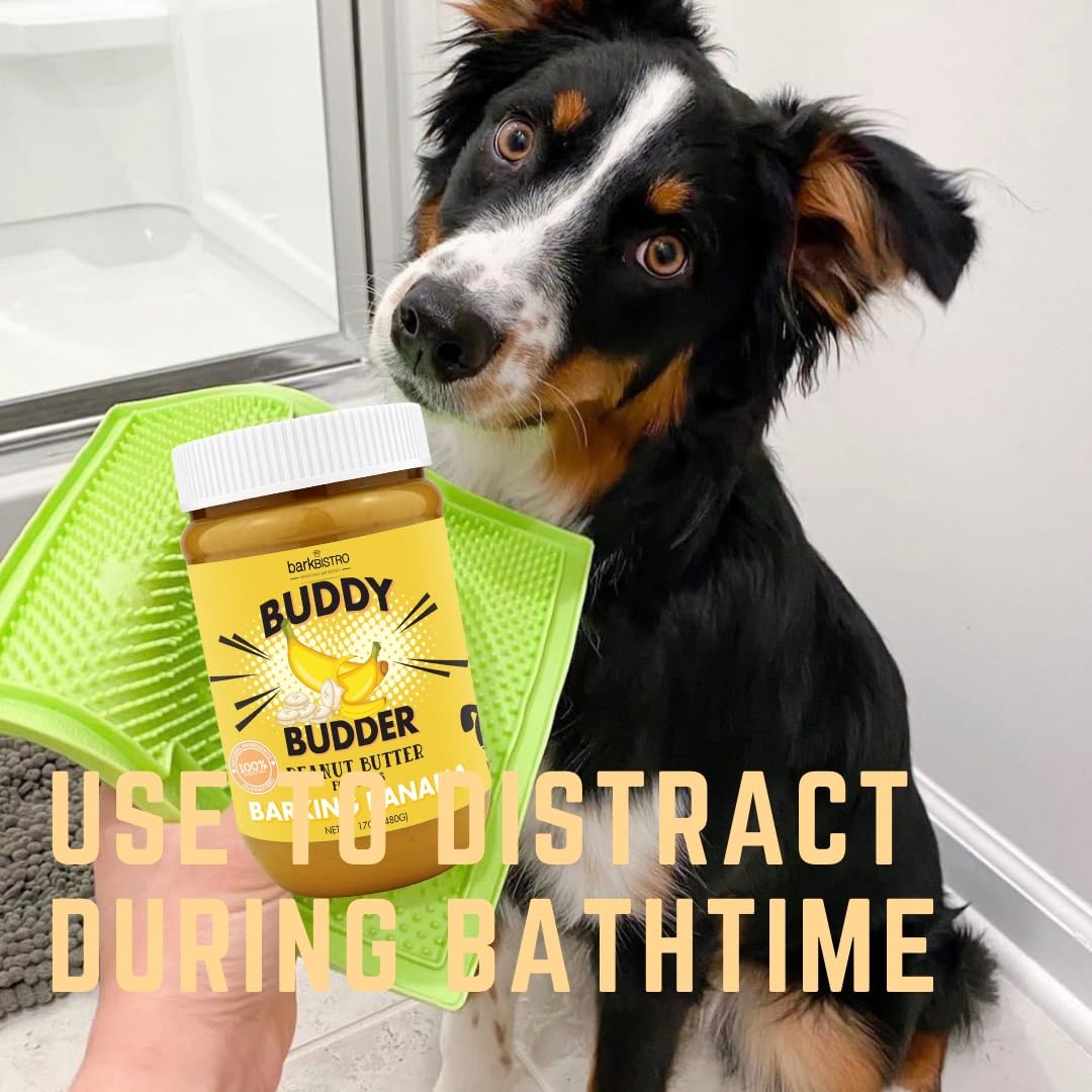BUDDY BUDDER Brownie Batter, 100% Natural Peanut Butter, Healthy Dog Treats, Stuff in Toy, Pill Pocket, Made in USA, 17 oz Jars
