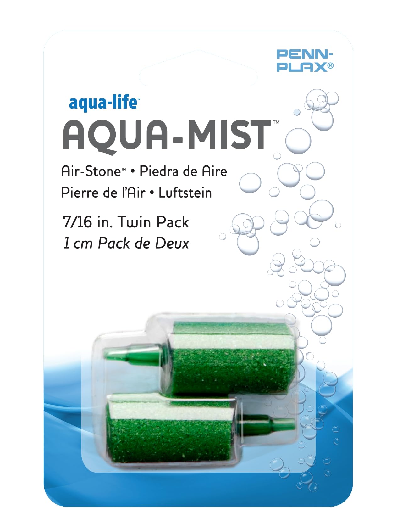Penn-Plax Aqua-Mist™ Twin Cylinder Air Stones – Aerator Bubbler For Aquarium Fish Tanks And Hydroponics – 2 Pack